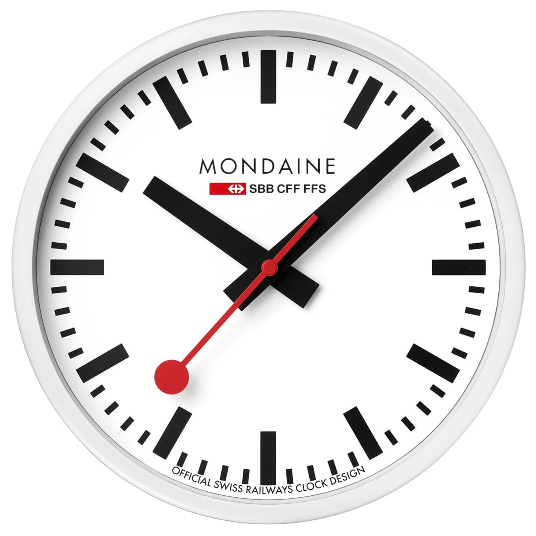 Mondaine Wall Clock White 25 cm - Altman Luggage 