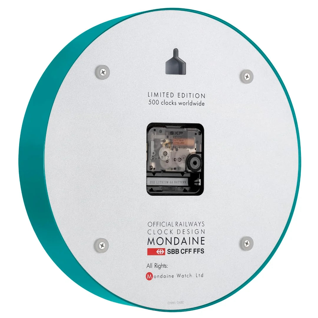 Mondaine Wall Clock Transformative Teal, 25 cm. Limited Edition