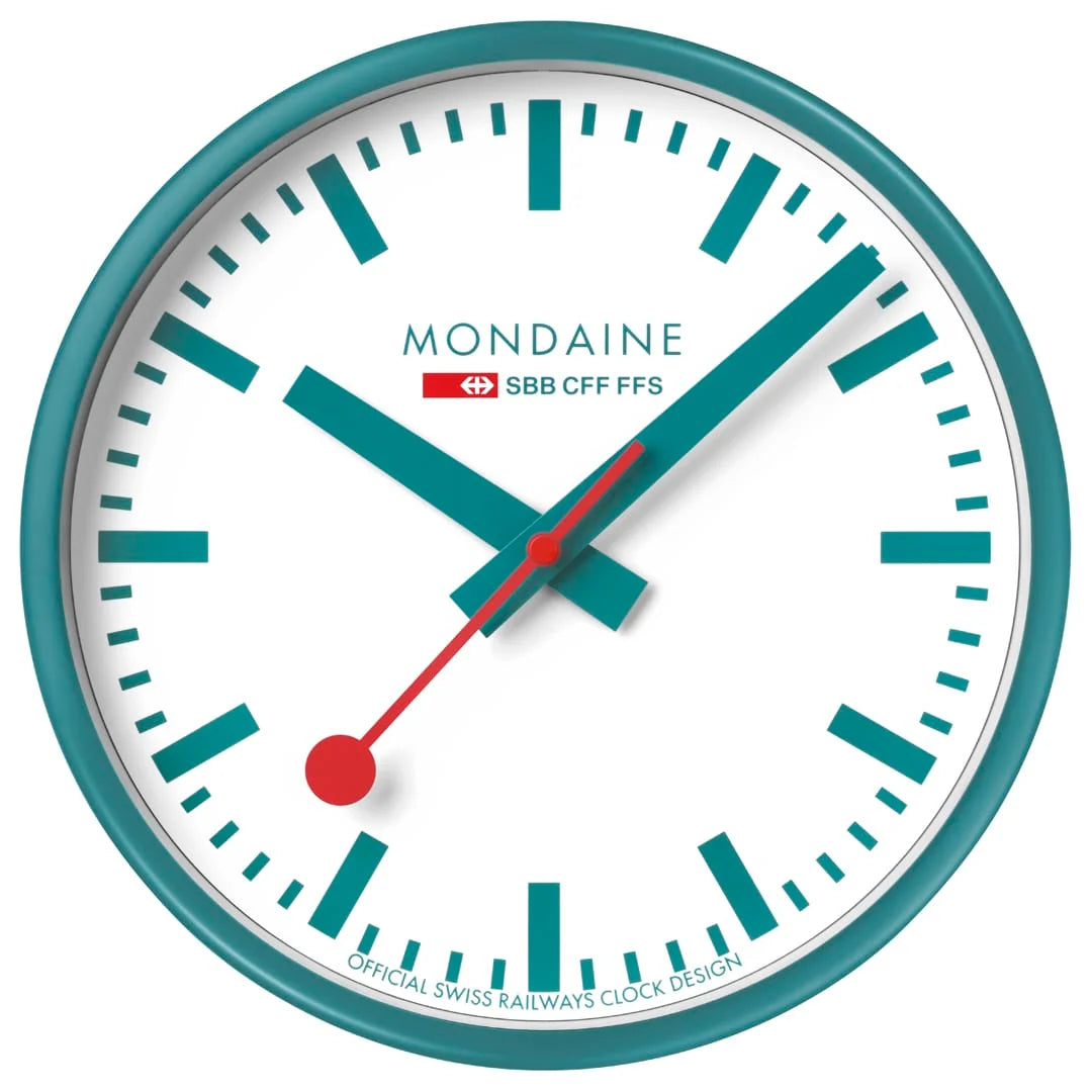 Mondaine Wall Clock Transformative Teal, 25 cm. Limited Edition