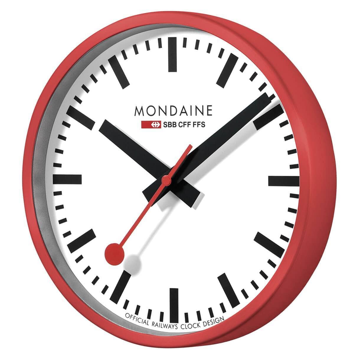 Mondaine Wall Clock Red 25 cm - Altman Luggage 
