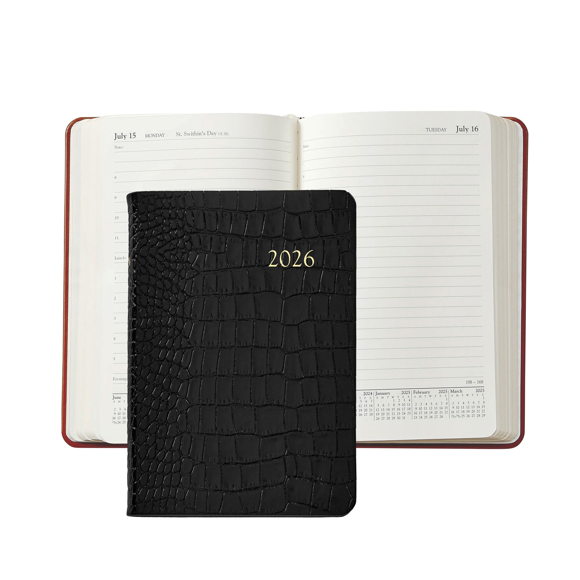 Graphic Image 2026 Daily Journal Embossed Croc Leather