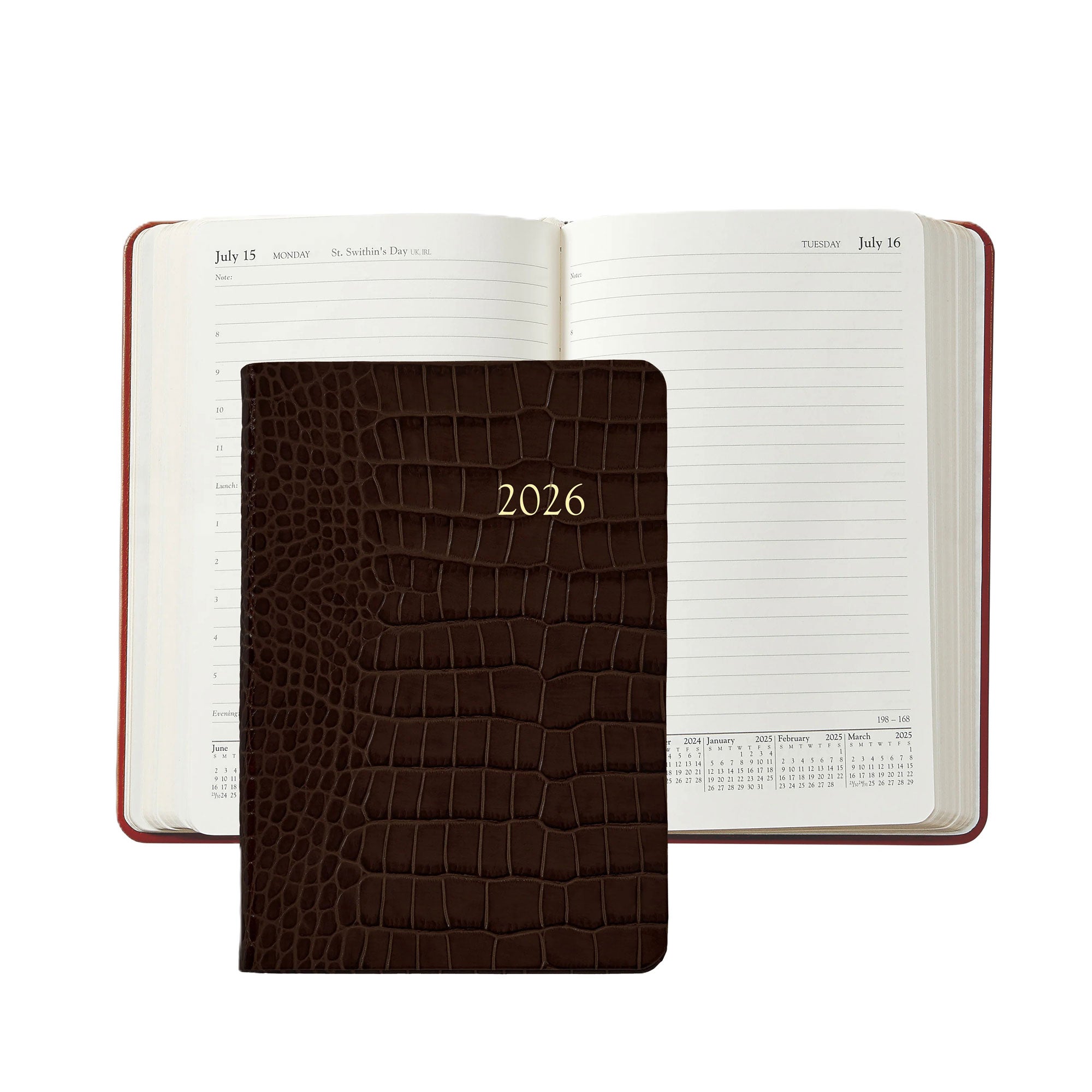 Graphic Image 2026 Daily Journal Embossed Croc Leather