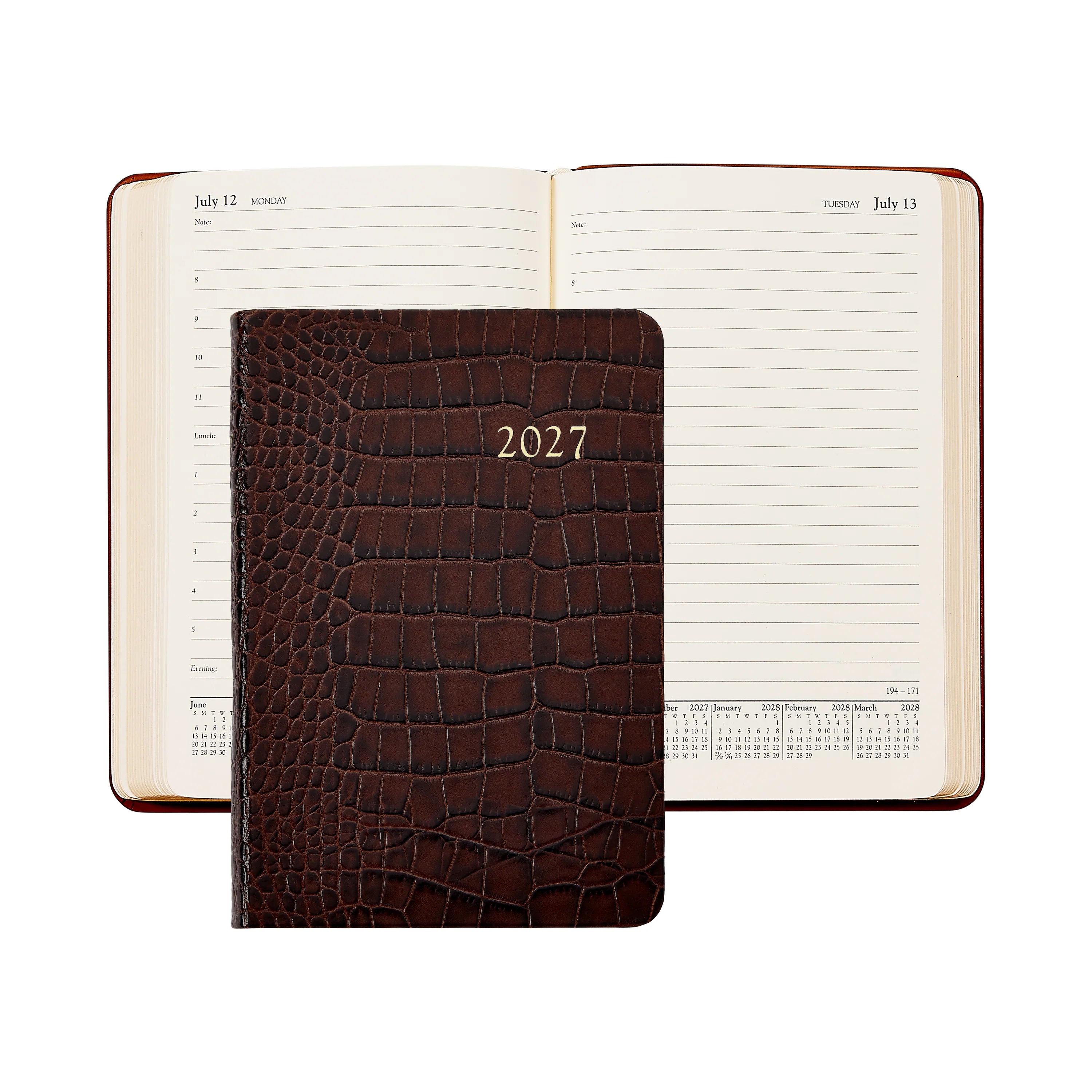 Graphic Image 2027 Daily Journal Embossed Croc Leather