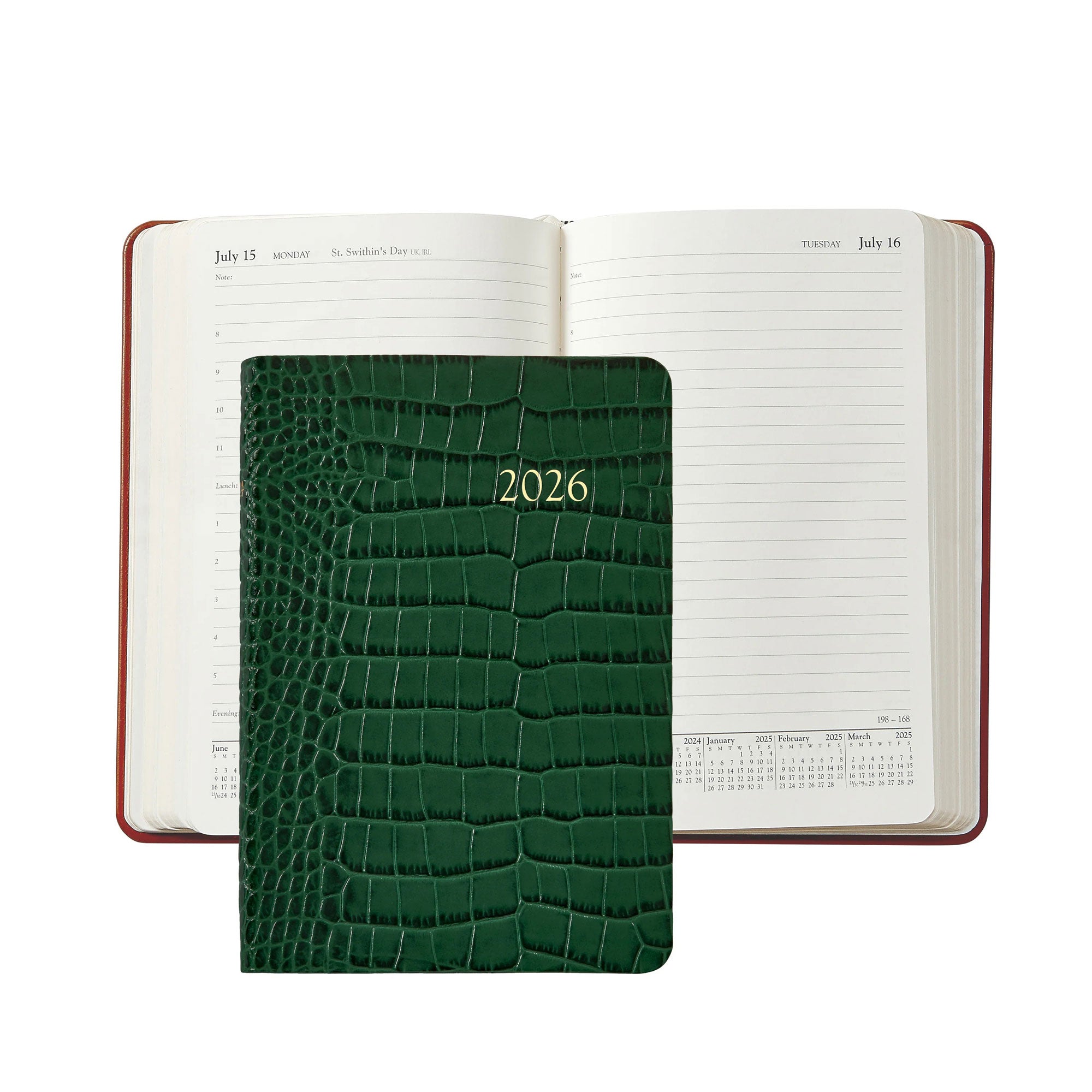 Graphic Image 2026 Daily Journal Embossed Croc Leather