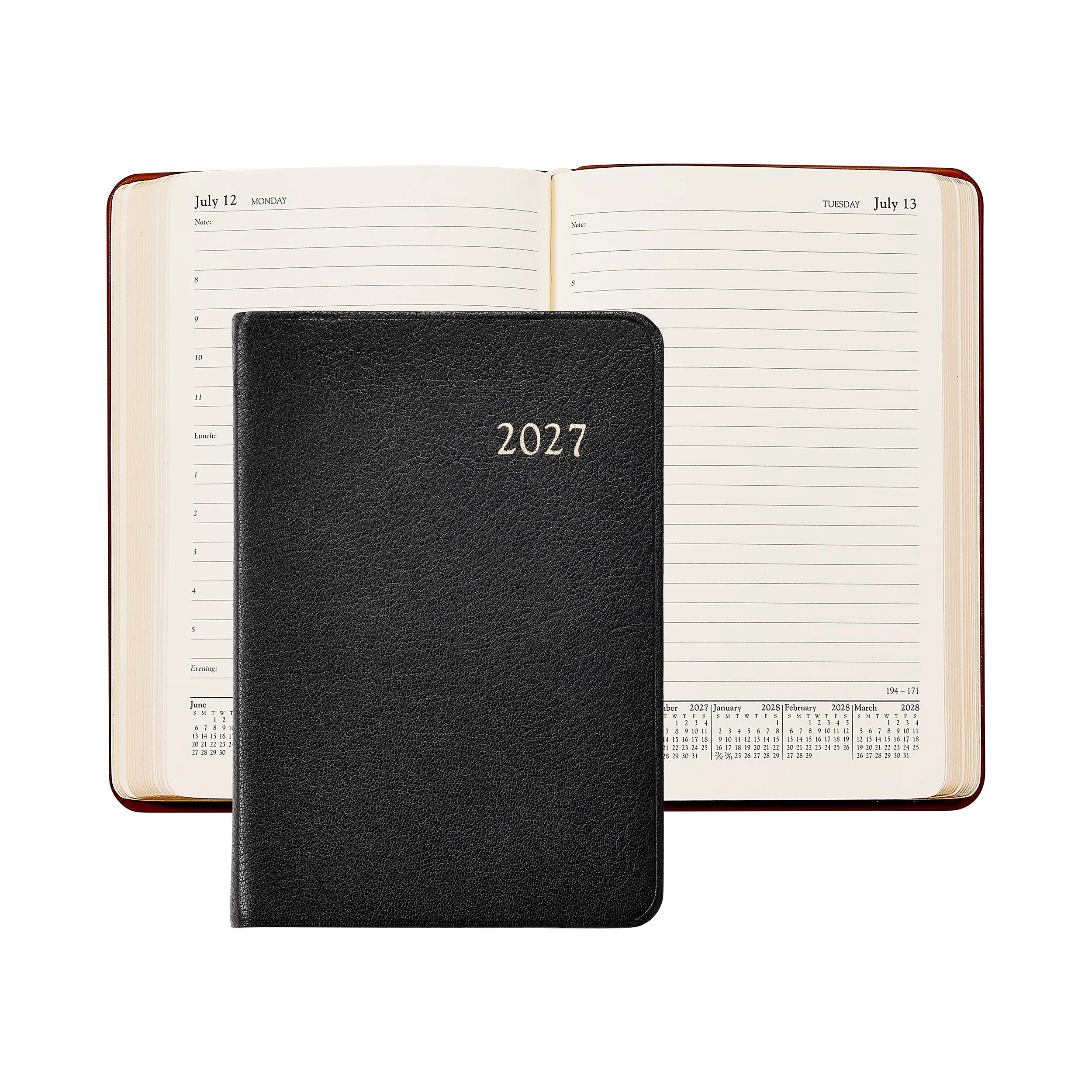 Graphic Image 2027 Daily Journal Goatskin Leather