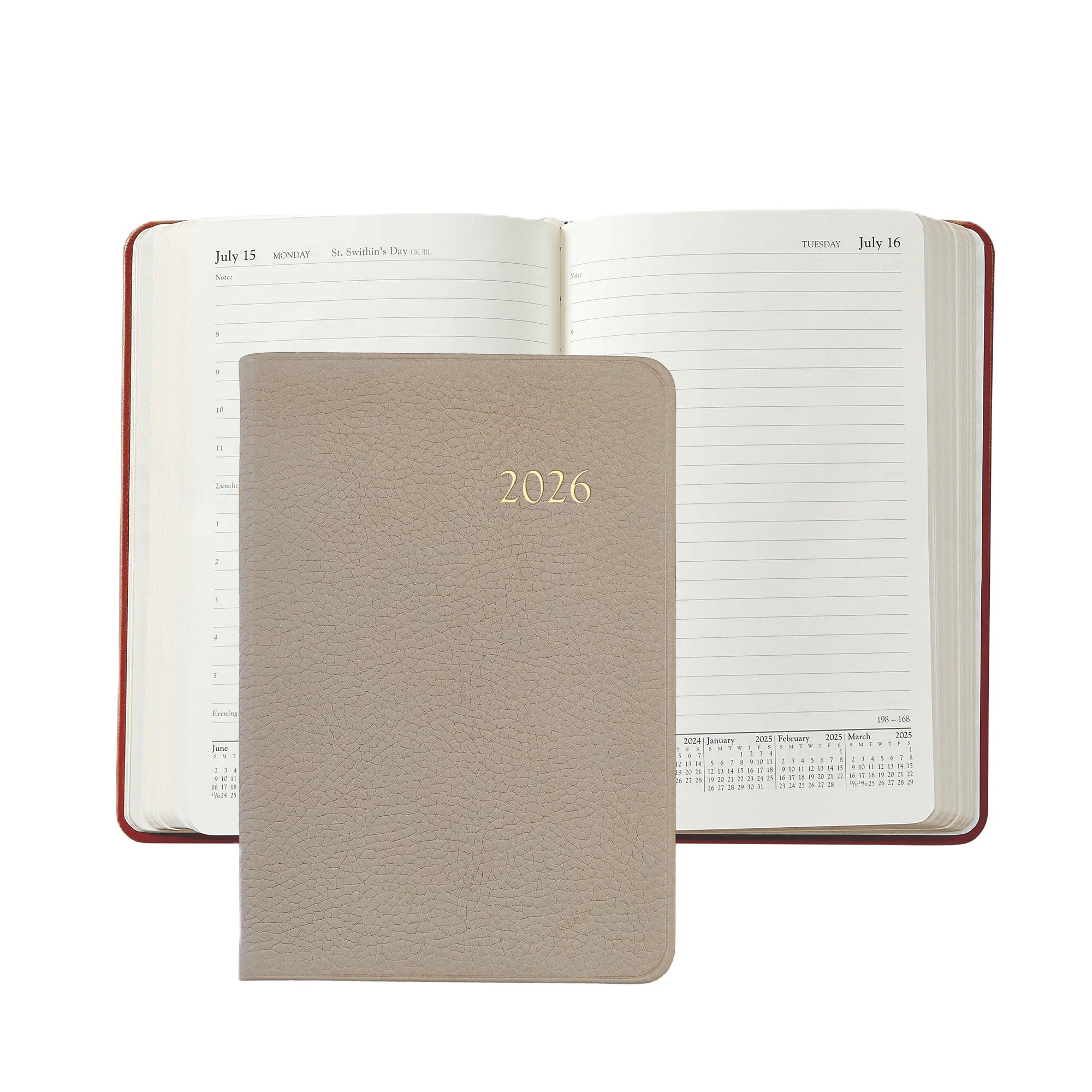 Graphic Image 2026 Daily Journal Pebble Grain Leather Planner