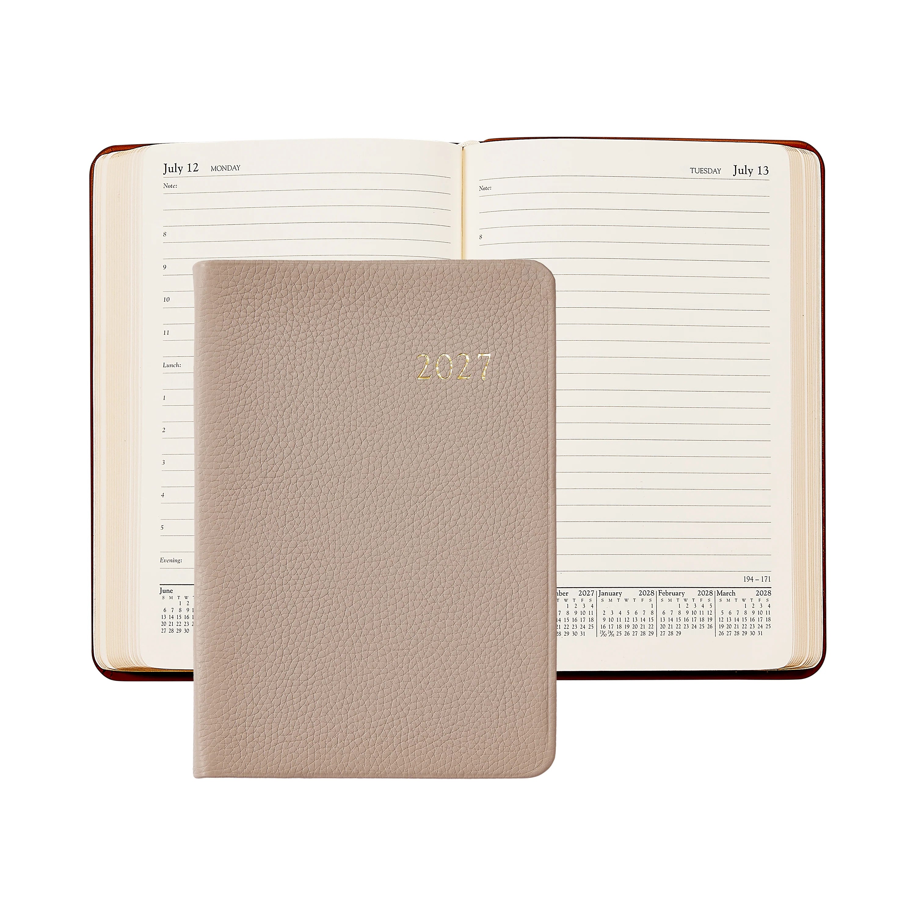 Graphic Image 2027 Daily Journal Pebble Grain Leather Planner