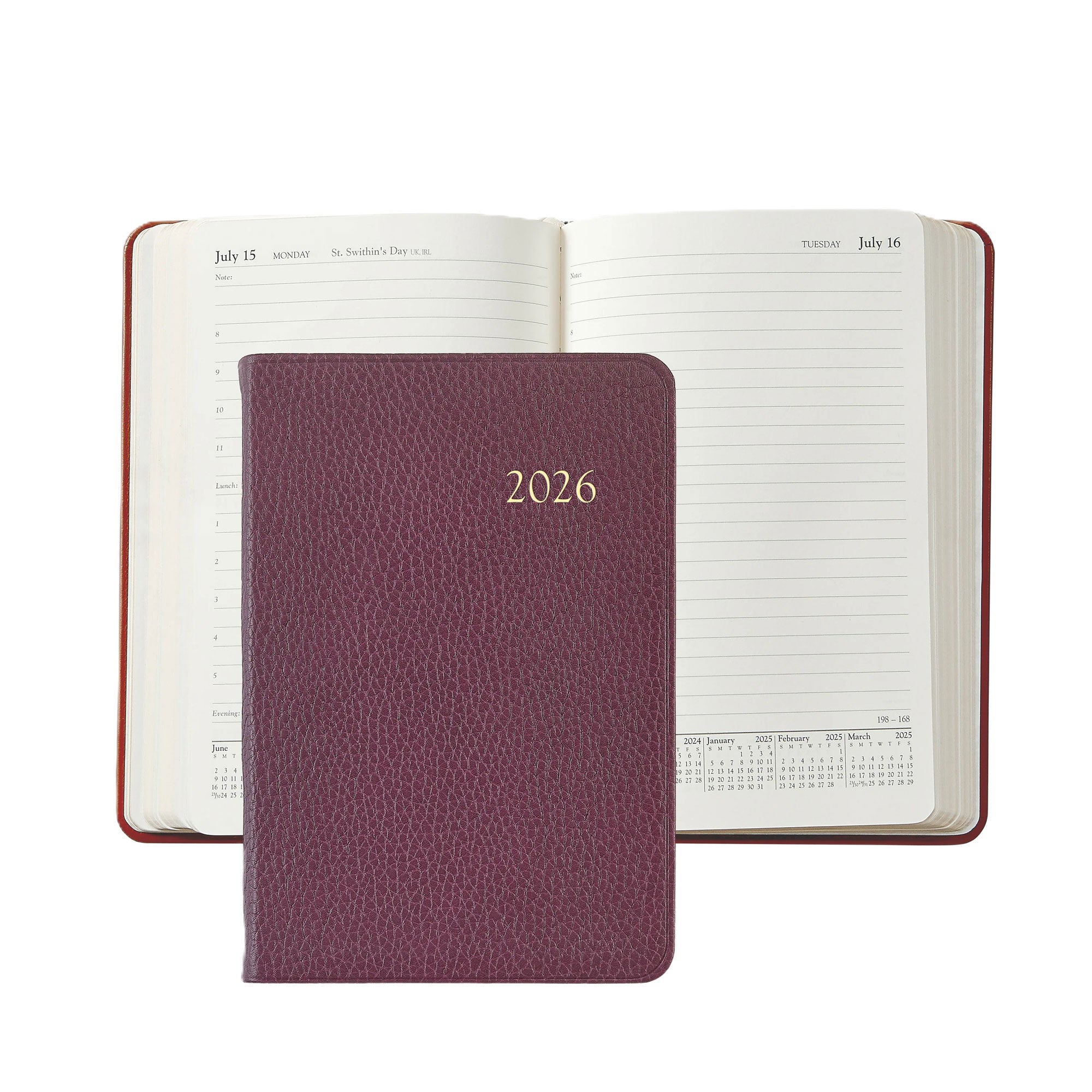 Graphic Image 2026 Daily Journal Pebble Grain Leather Planner