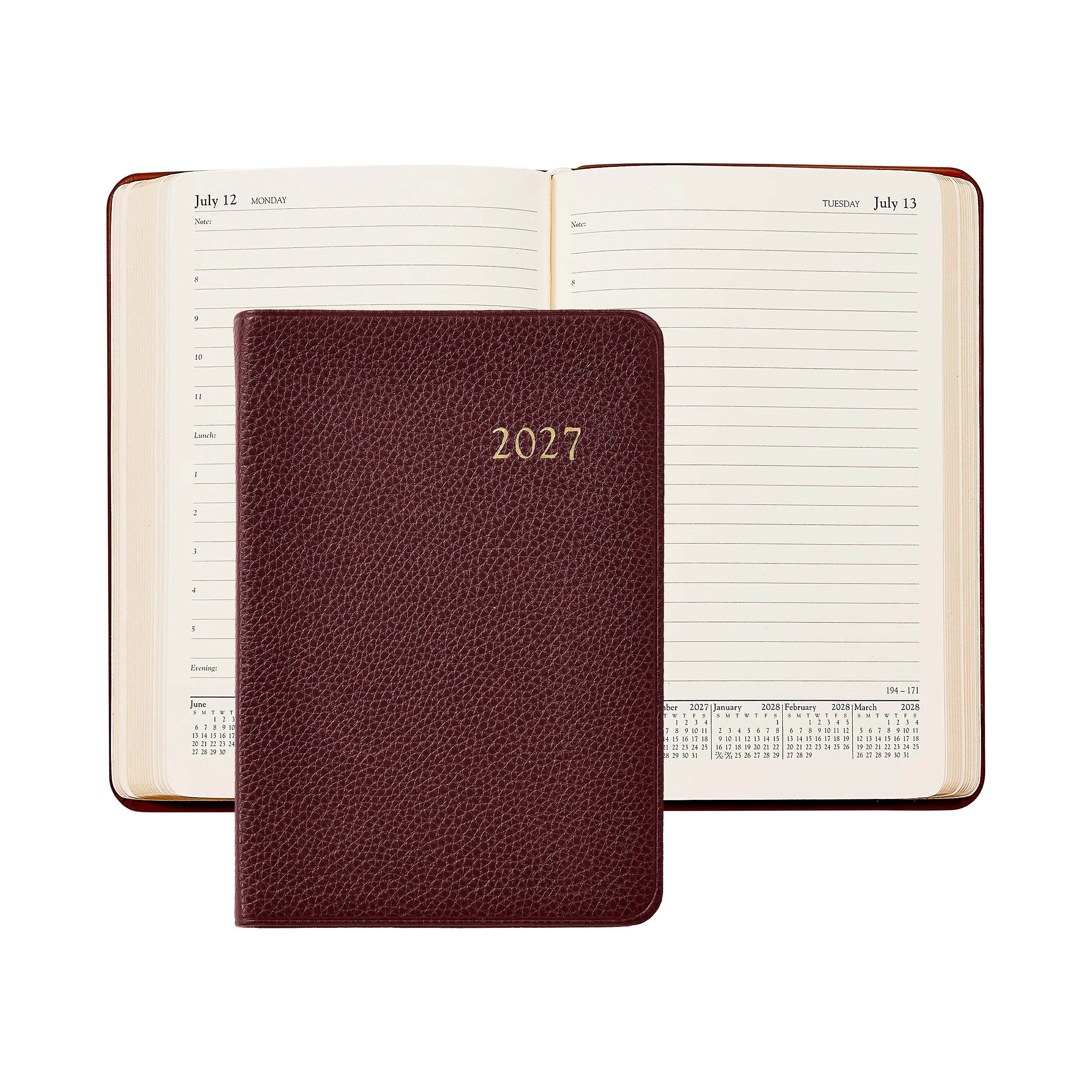 Graphic Image 2027 Daily Journal Pebble Grain Leather Planner