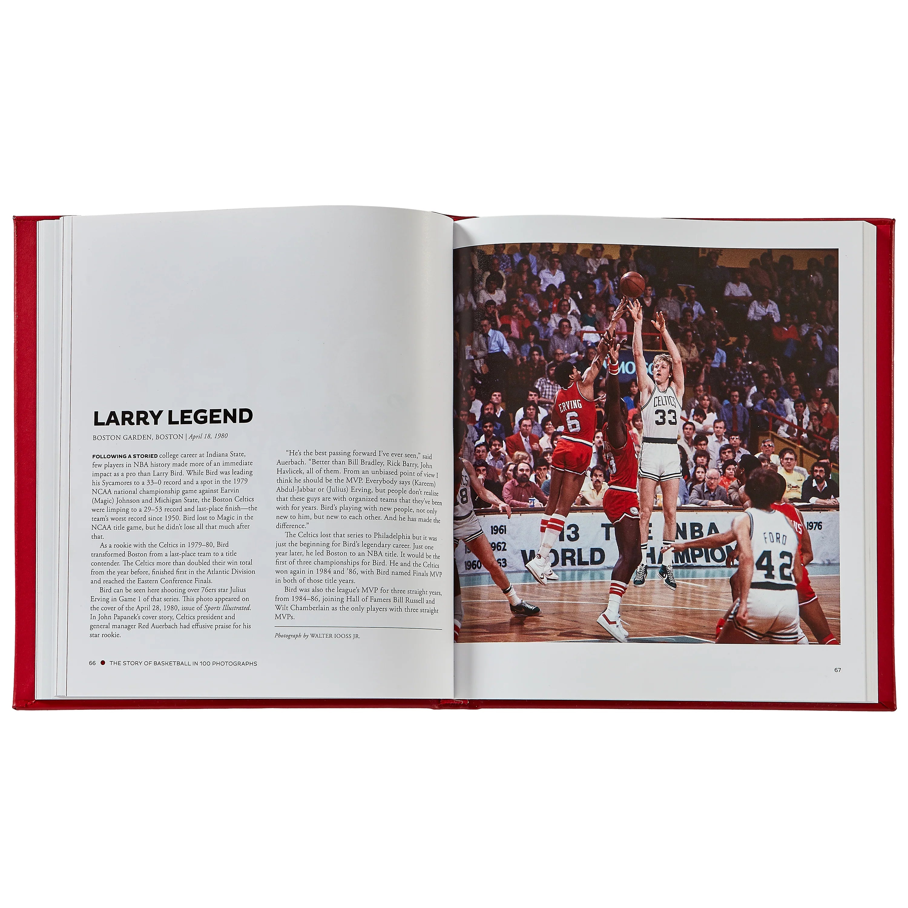 Graphic Image The Story of Basketball Red Bonded Leather