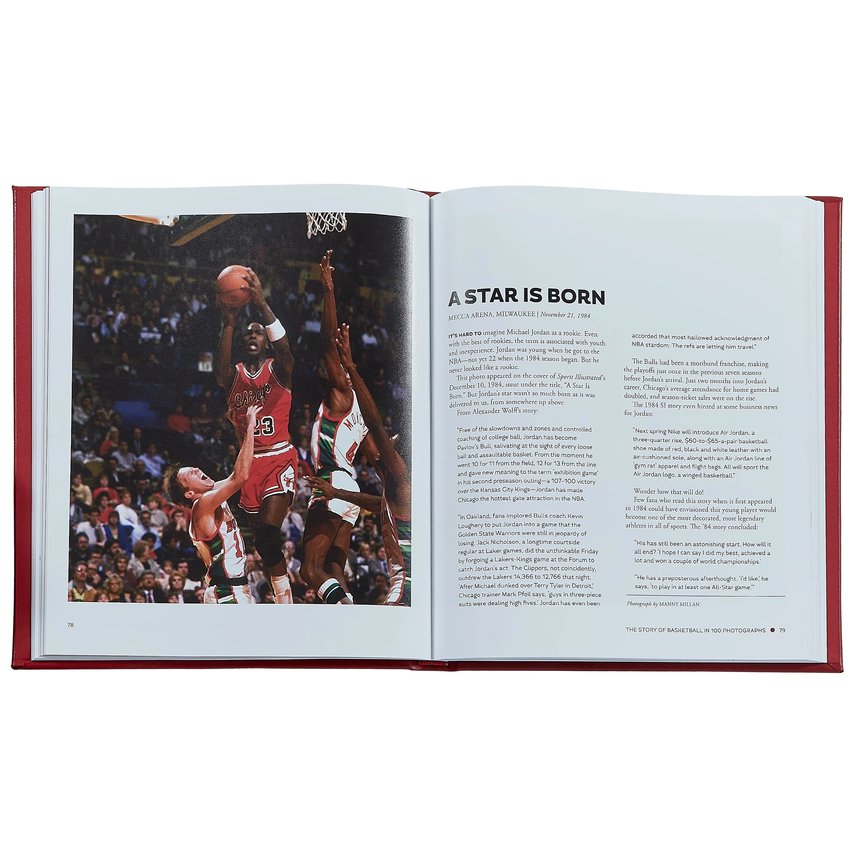 Graphic Image The Story of Basketball Red Bonded Leather