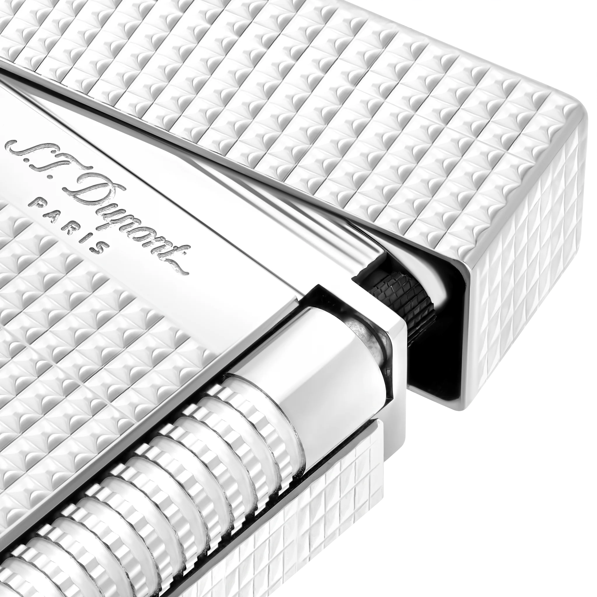 S.T. Dupont Le Grand Diamond Head Lighter Silver