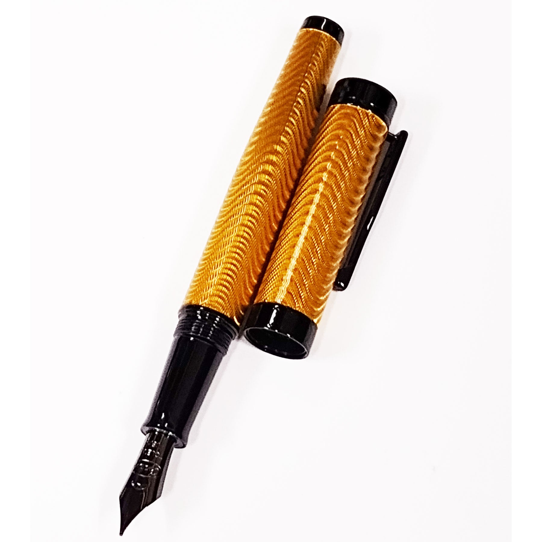 Conklin Herringbone Fountain Pen Yellow/Black