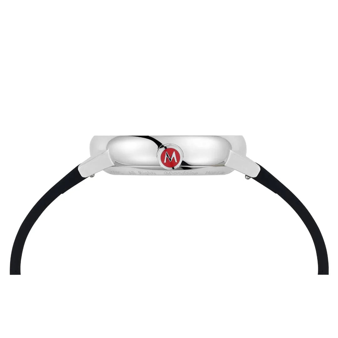 Mondaine Evo2 Automatic Men's Watch Black Vegan Leather Strap, 40 mm