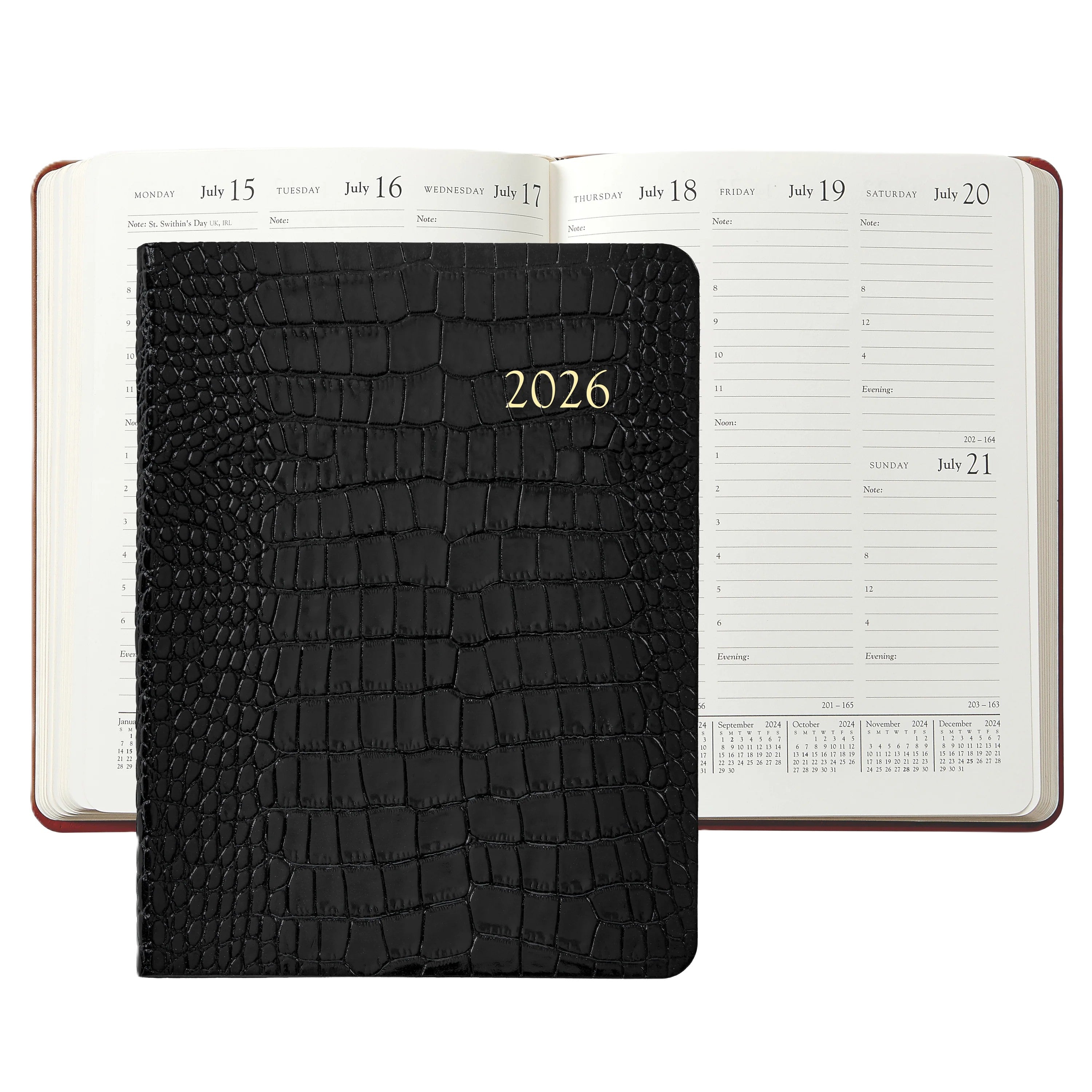 Graphic Image 2026 Desk Diary Embossed Croc Leather