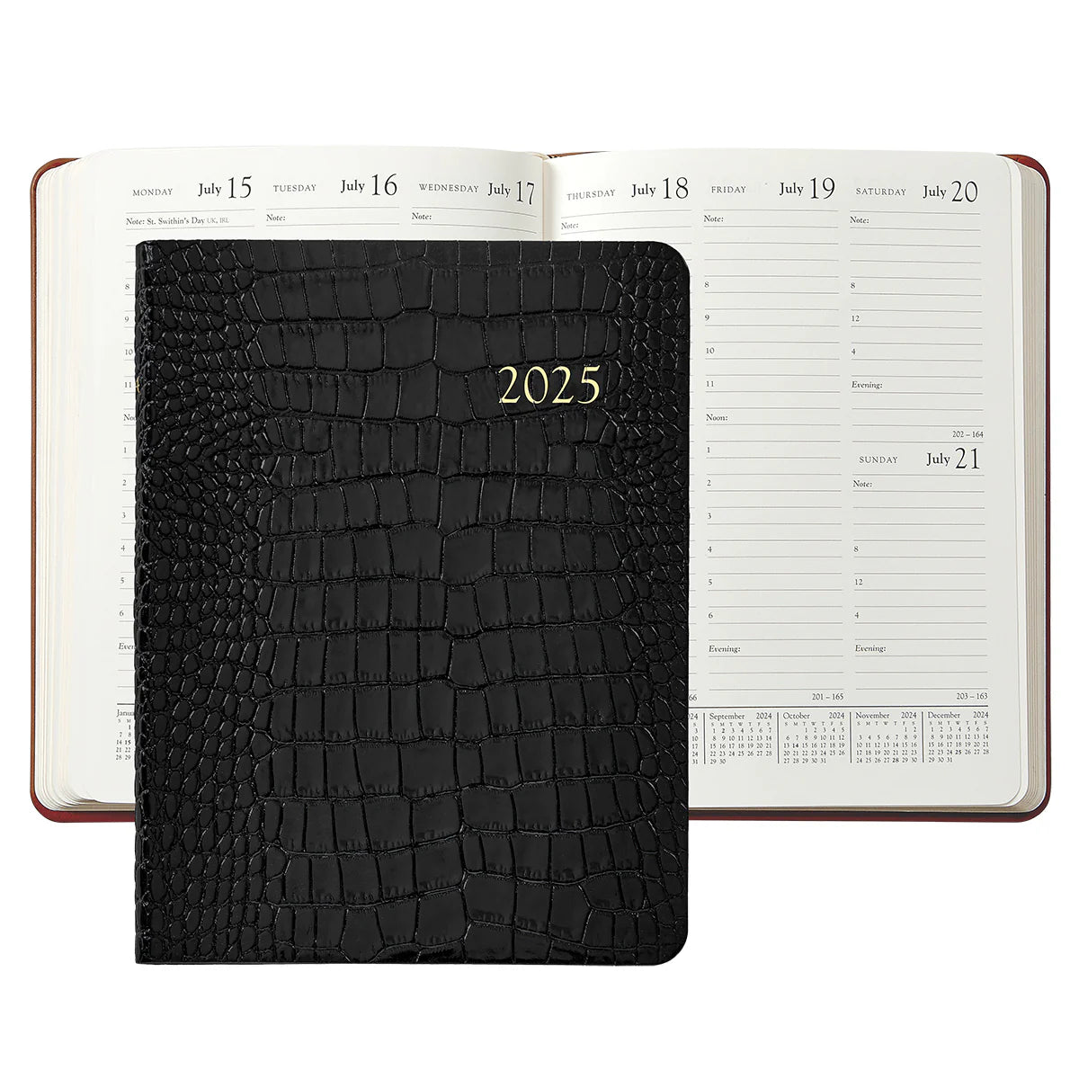 Graphic Image 2025 Desk Diary Embossed Croc Leather