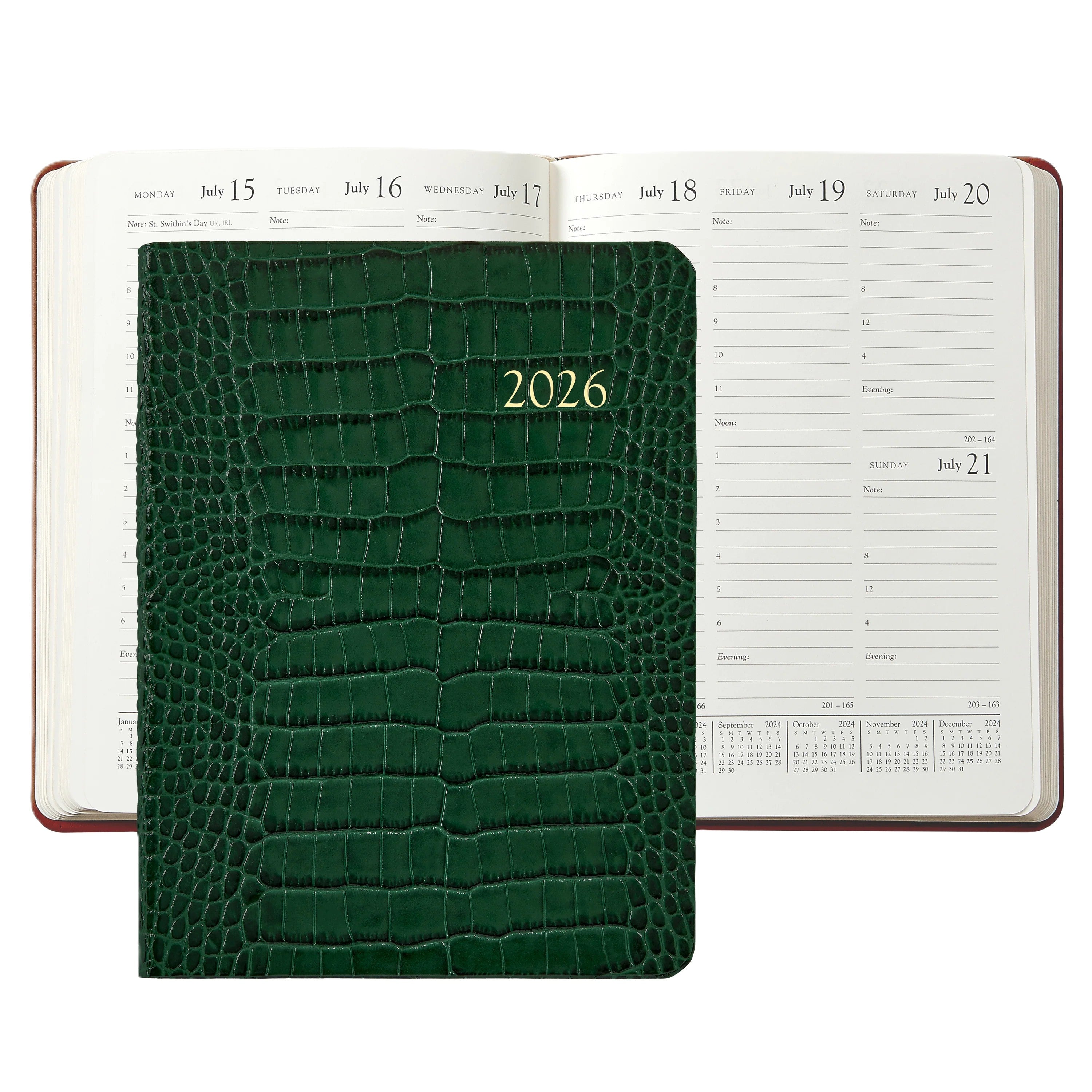 Graphic Image 2026 Desk Diary Embossed Croc Leather