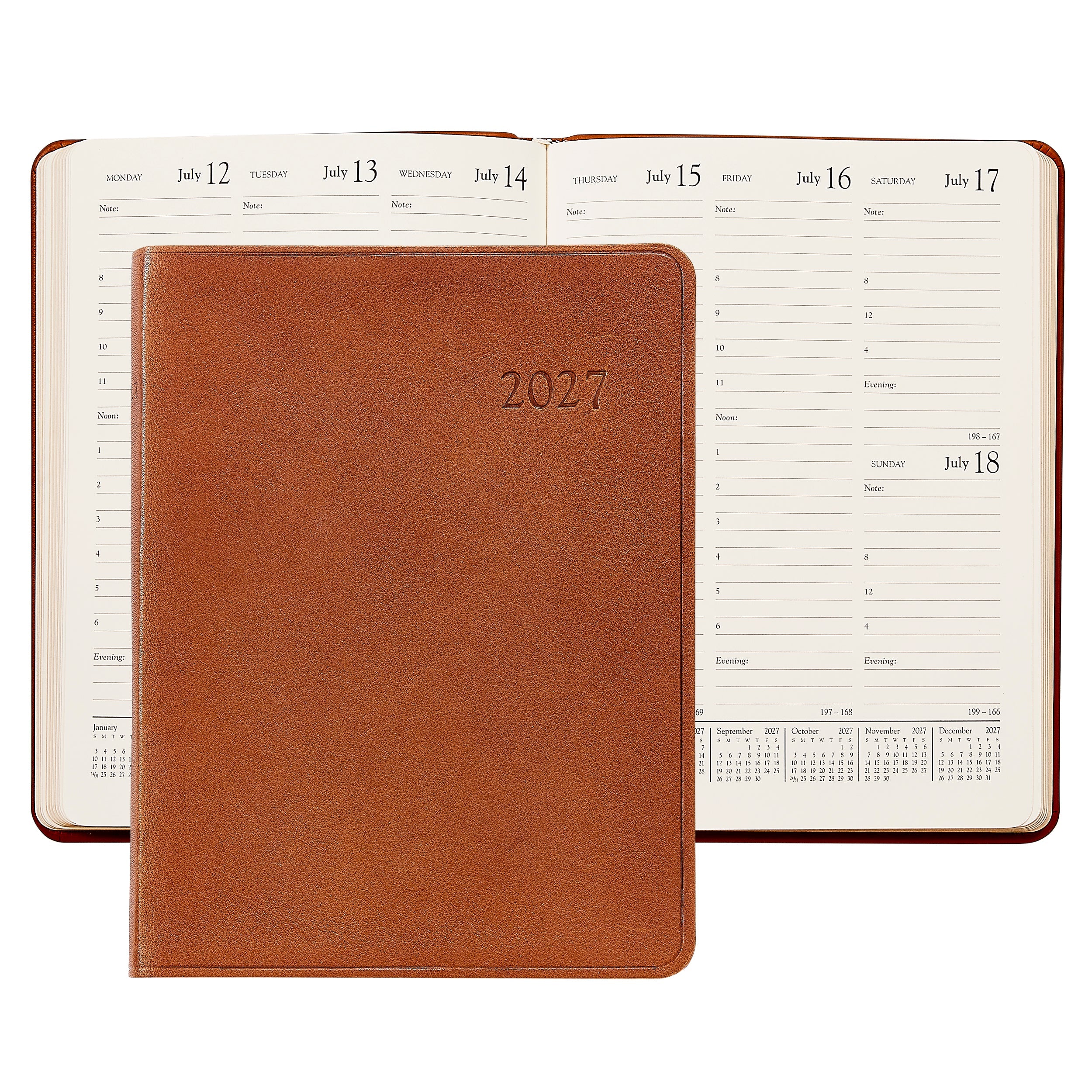 Graphic Image 2027 Desk Diary Traditional Leather