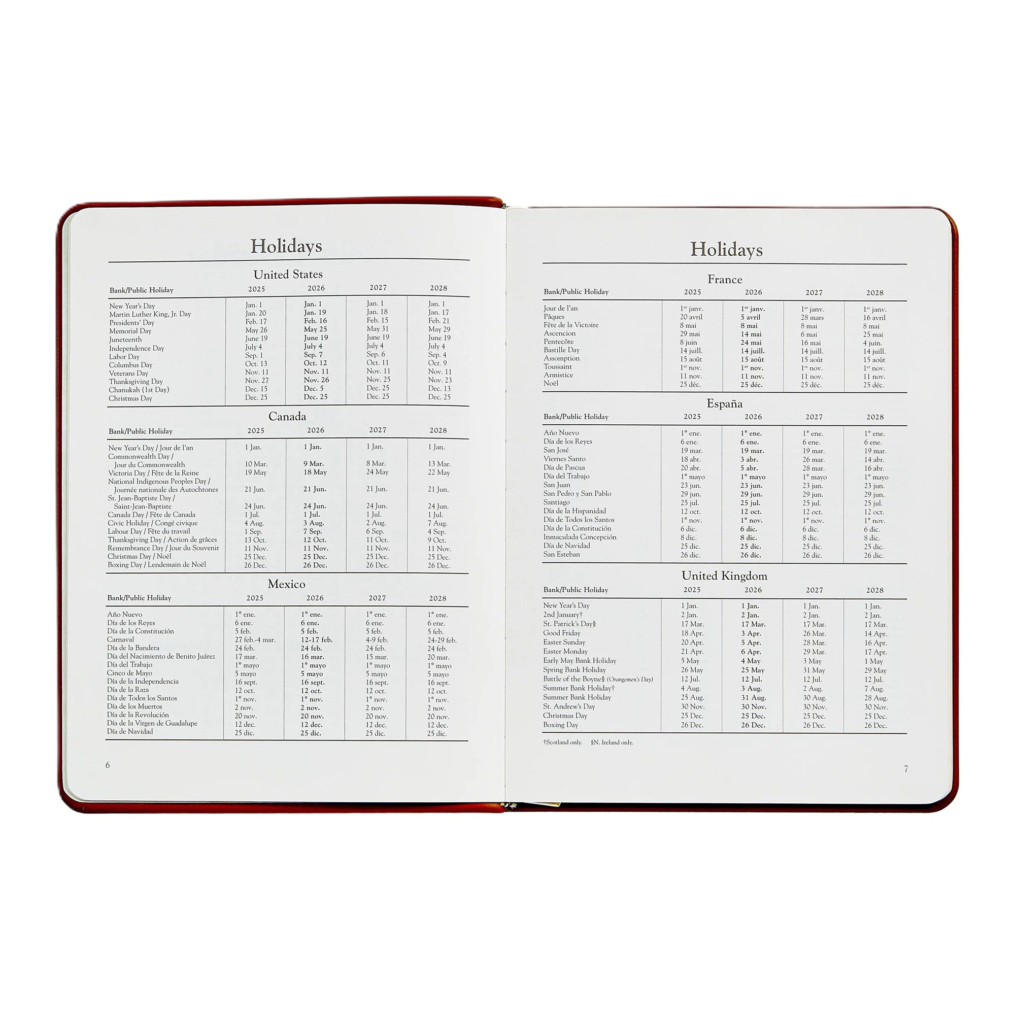 Graphic Image 2026 Desk Diary Pebble Grain Leather