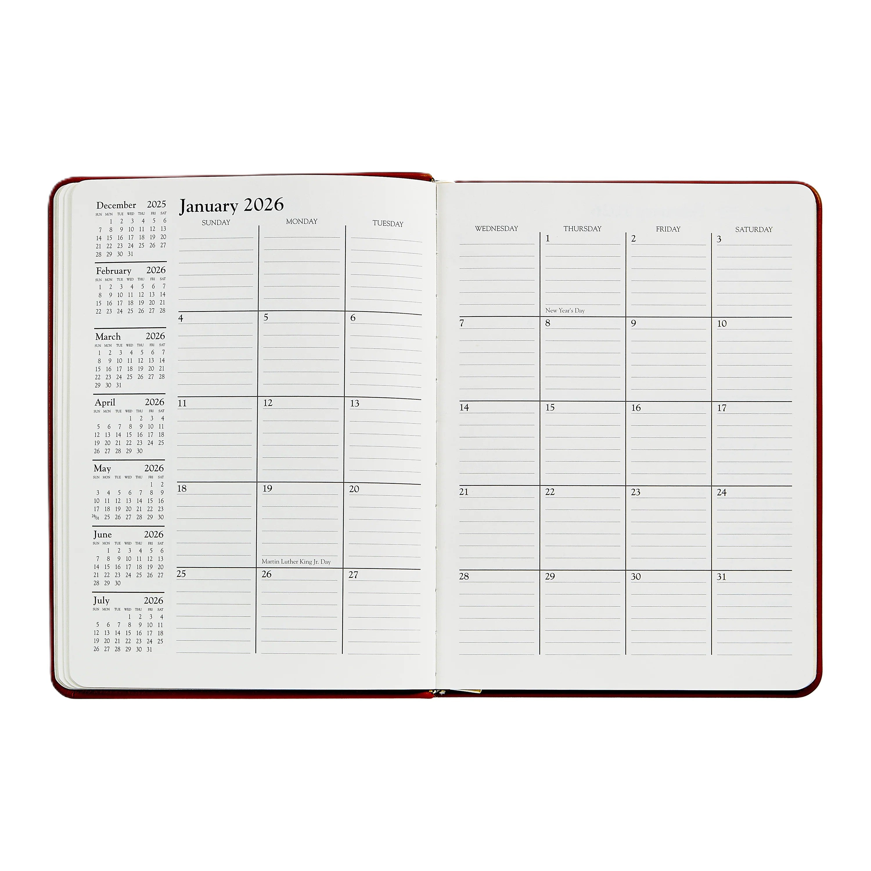 Graphic Image 2026 Desk Diary Goatskin Leather