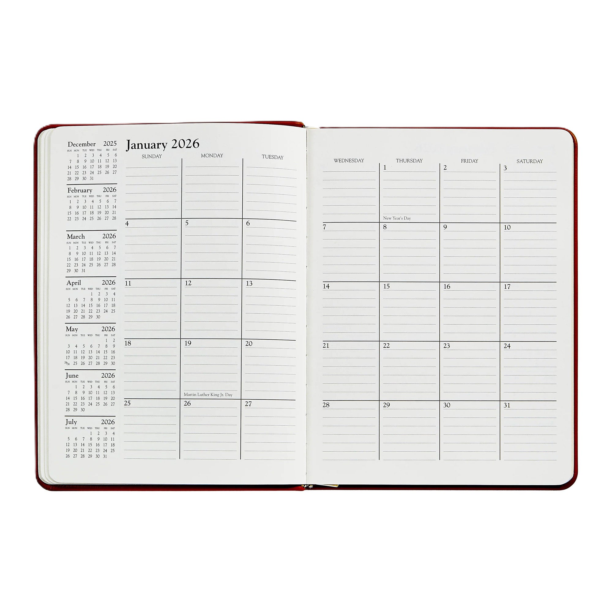 Graphic Image 2026 Desk Diary Traditional Leather