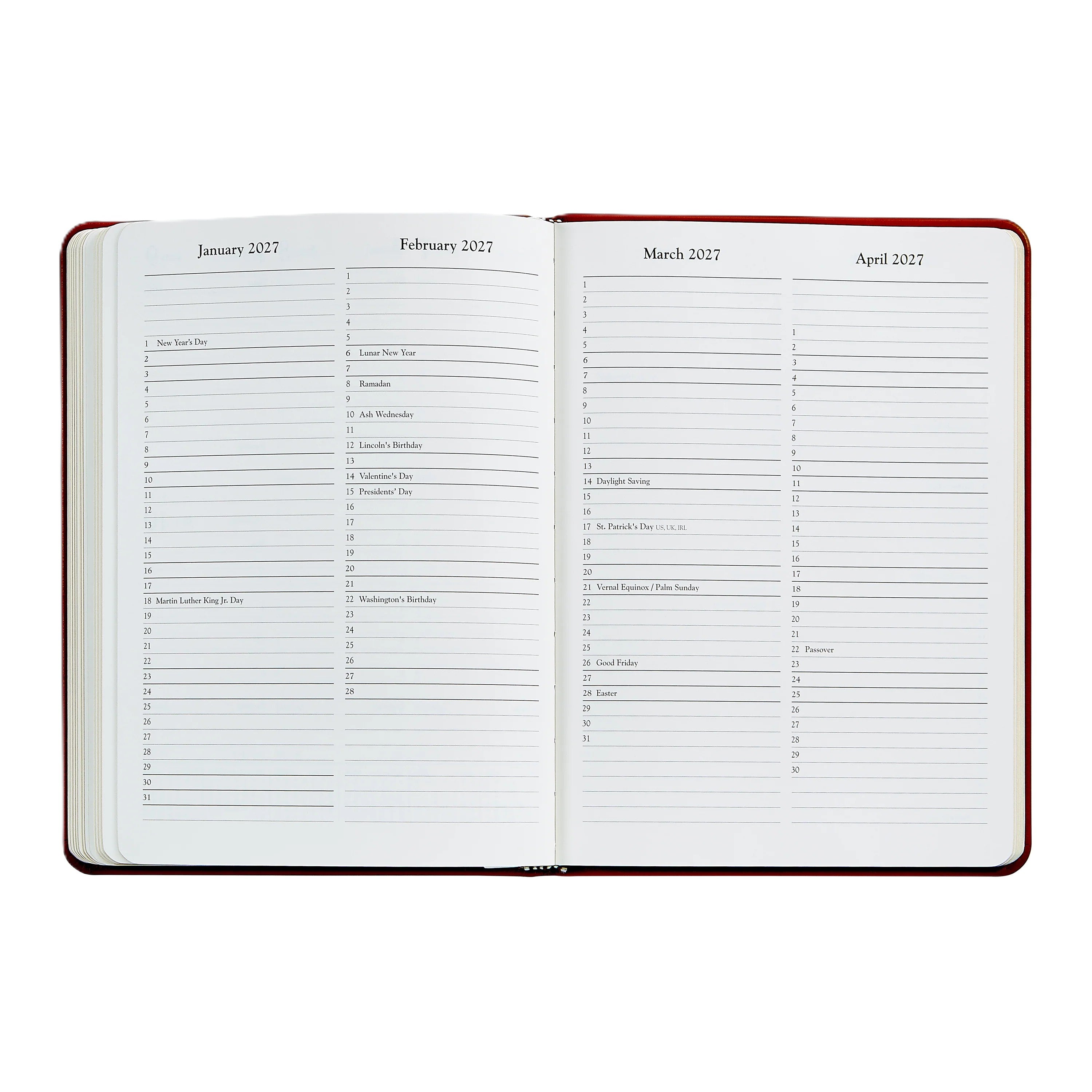 Graphic Image 2026 Desk Diary Embossed Croc Leather