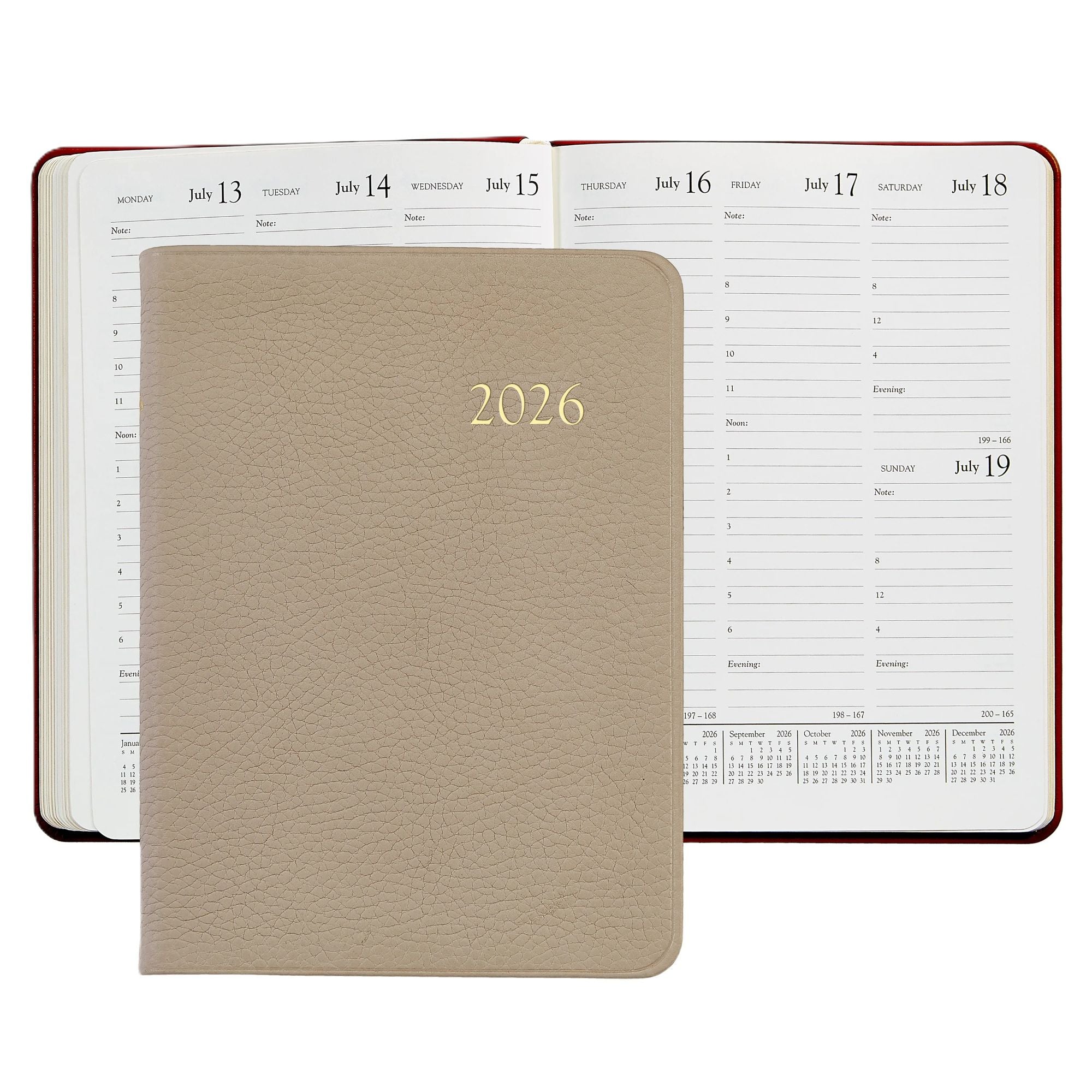 Graphic Image 2026 Desk Diary Pebble Grain Leather