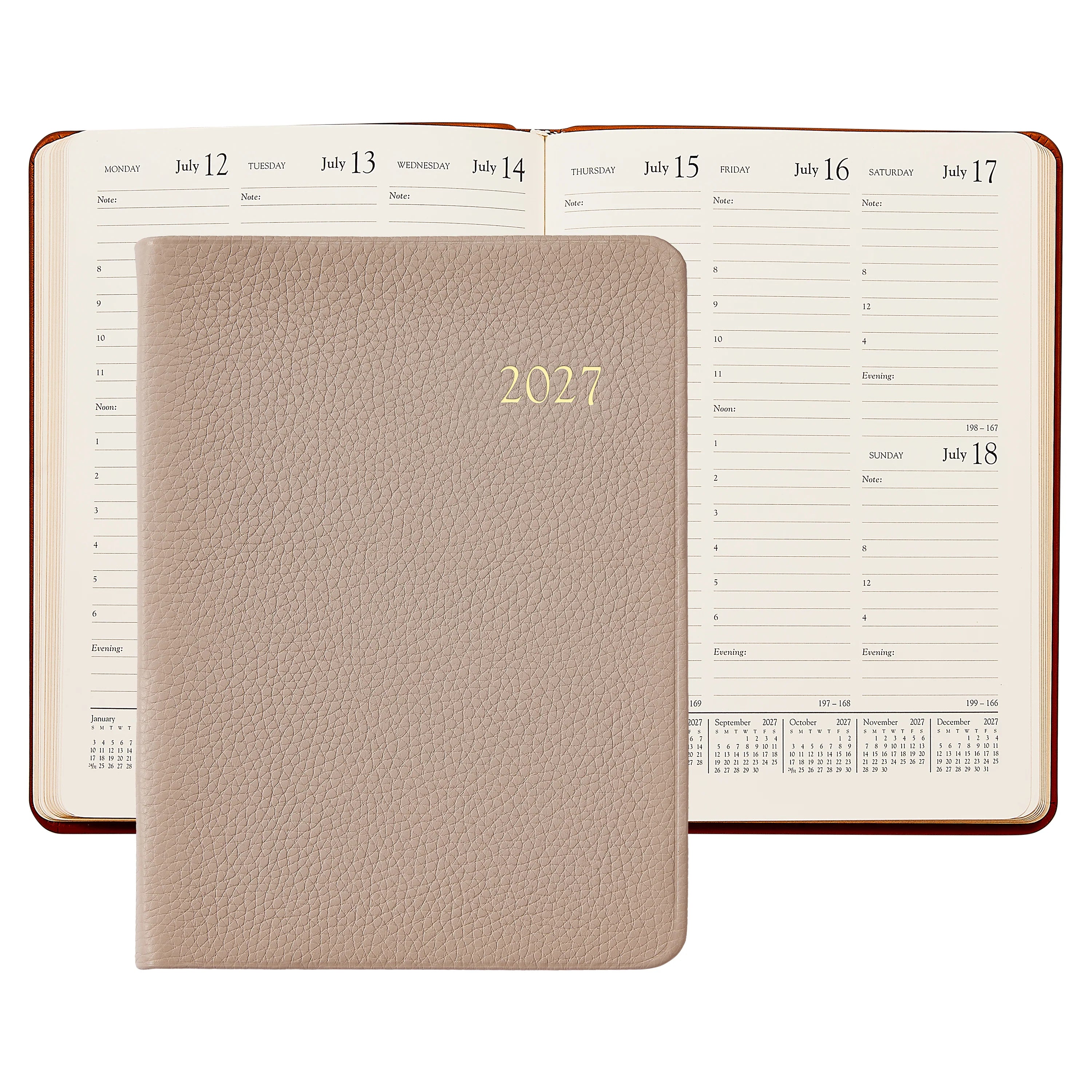 Graphic Image 2027 Desk Diary Pebble Grain Leather
