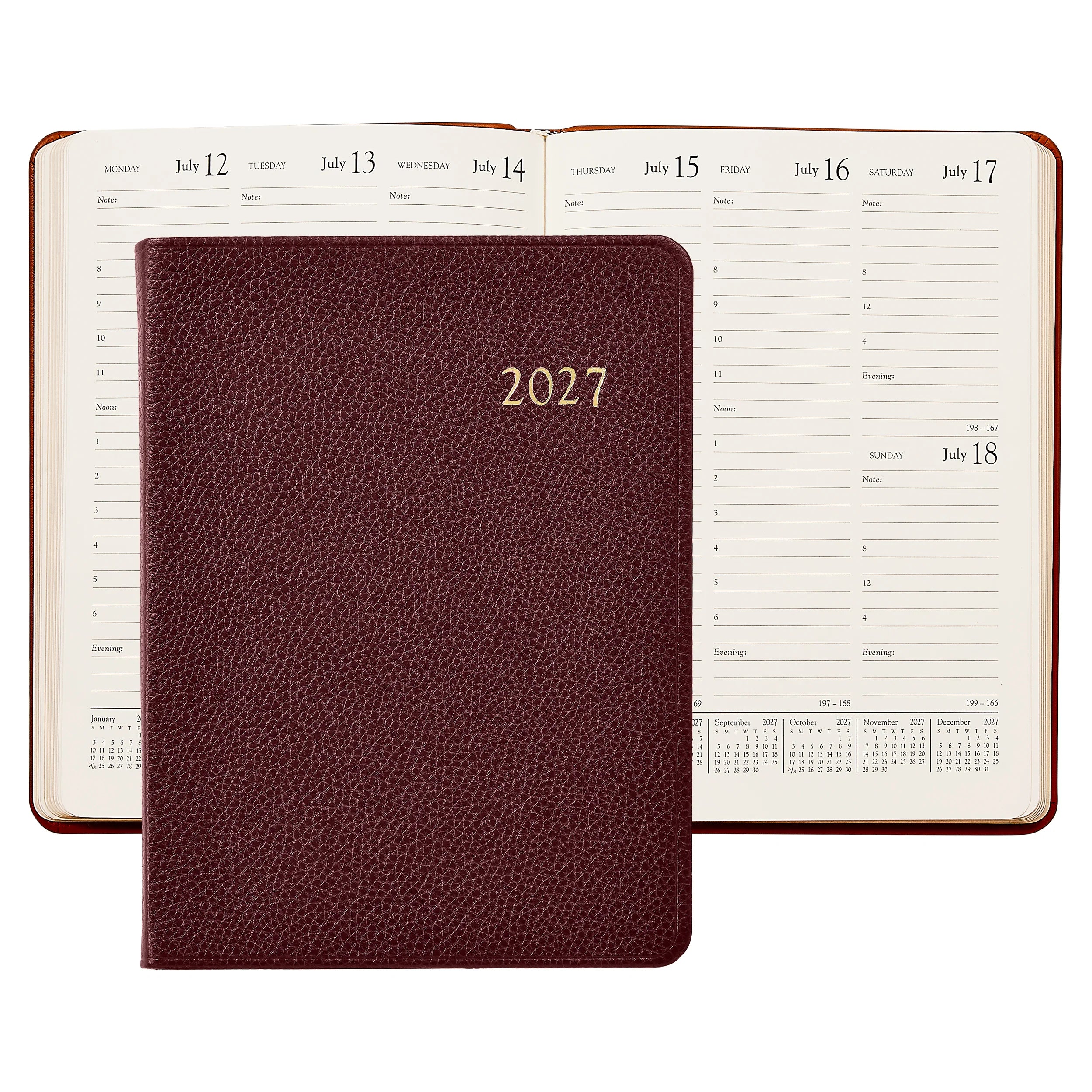 Graphic Image 2027 Desk Diary Pebble Grain Leather