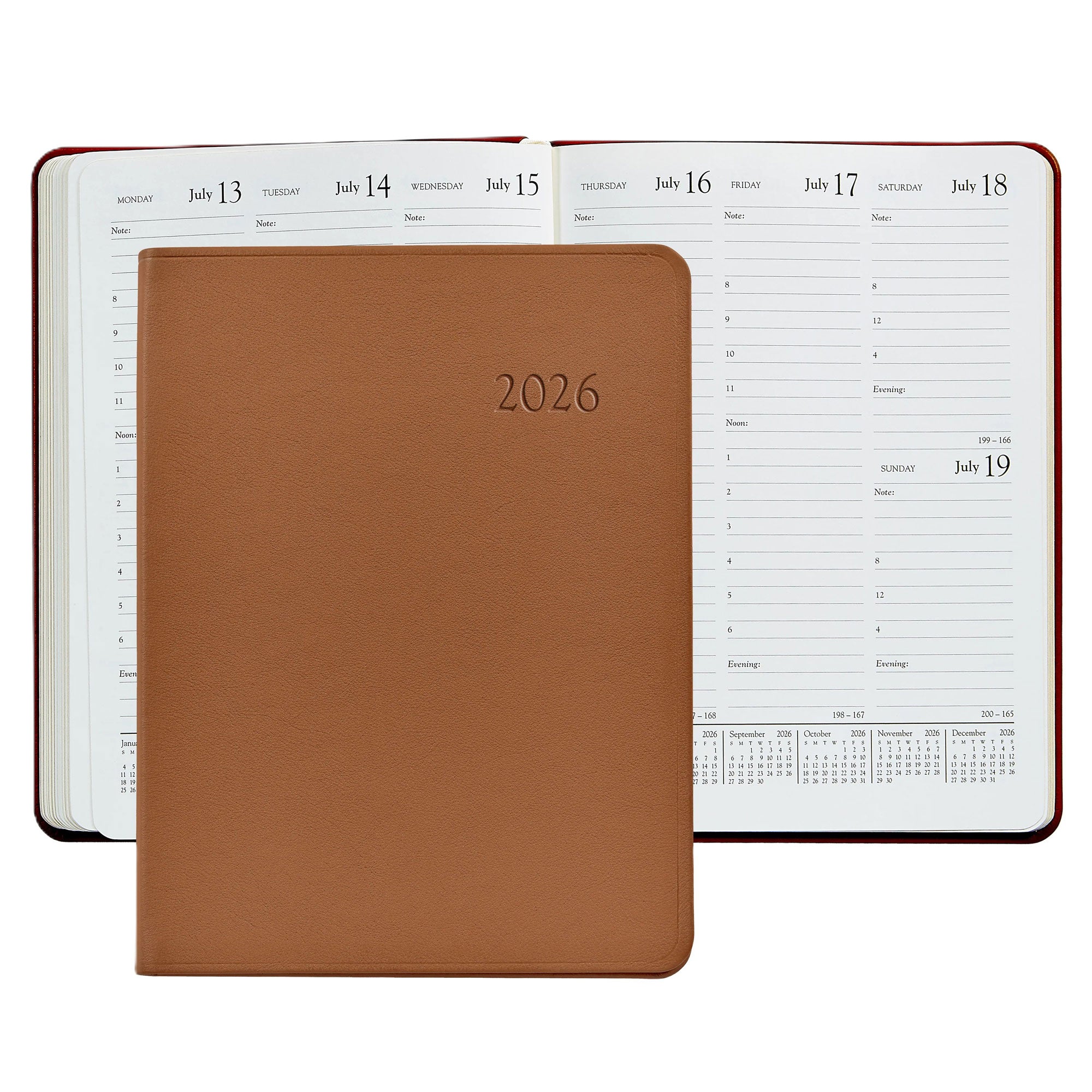 Graphic Image 2026 Desk Diary Traditional Leather