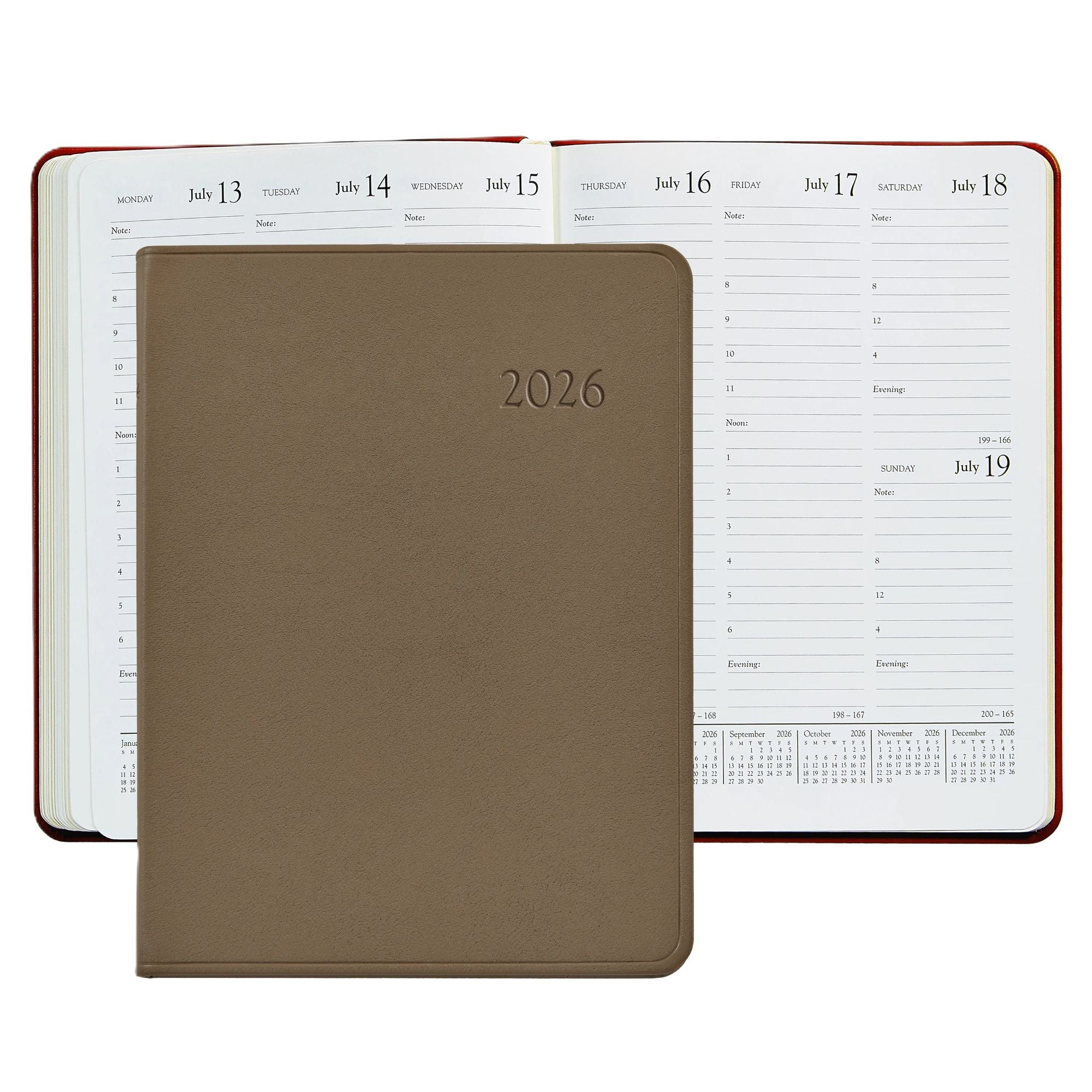 Graphic Image 2026 Desk Diary Traditional Leather