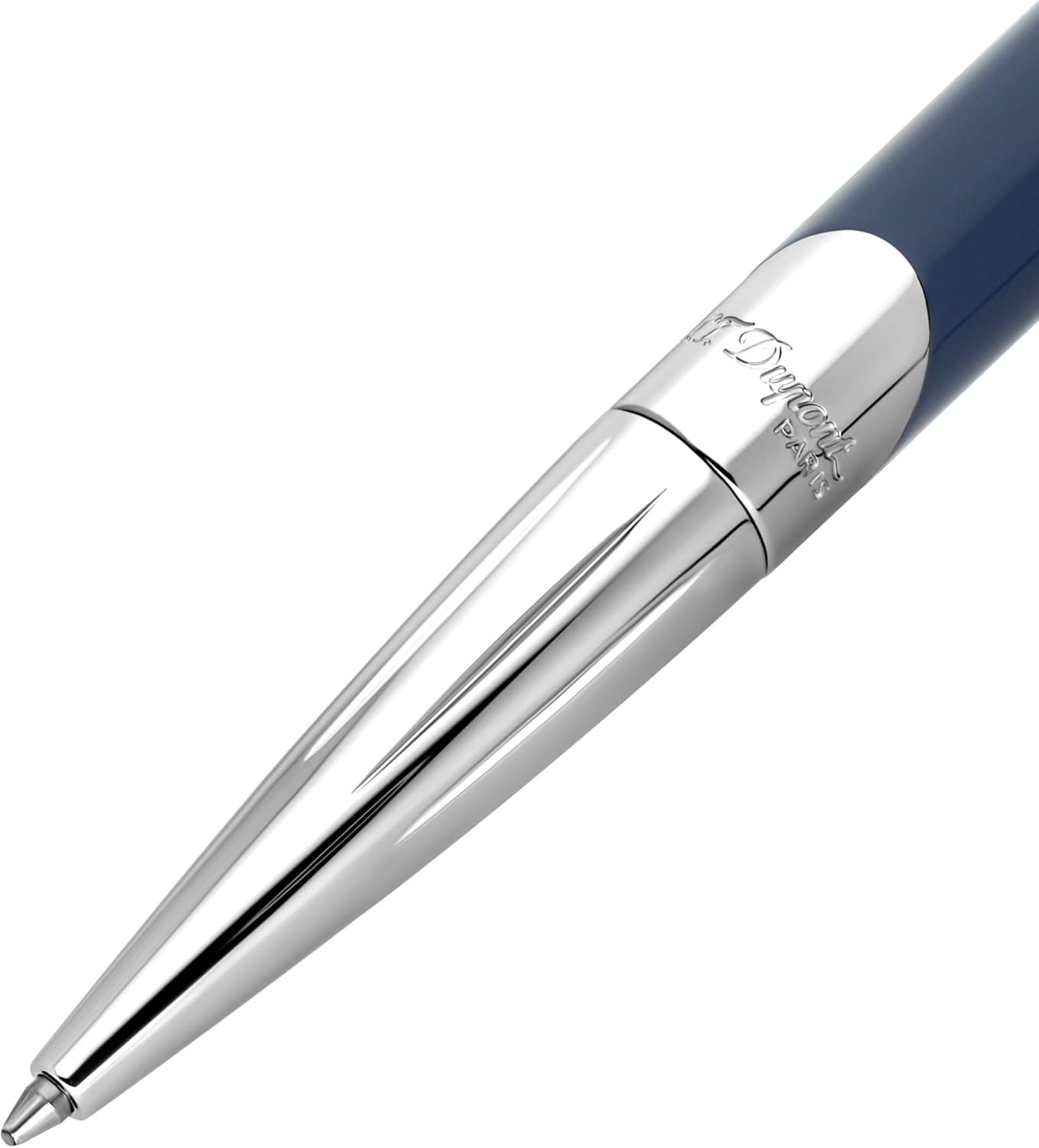 S. T. Dupont Defi Millenium Silver and Navy Ballpoint Pen