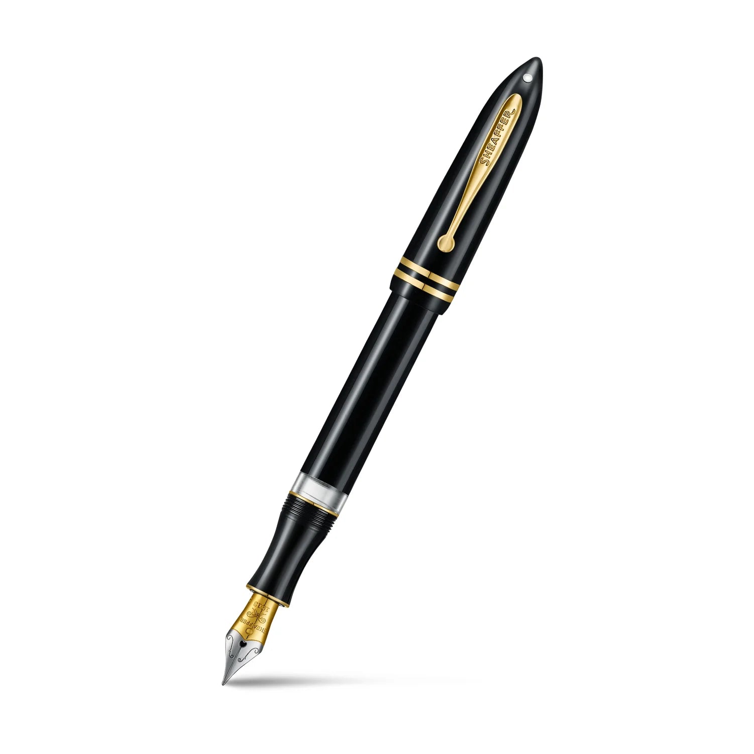 Sheaffer Balance III E893 Glossy Black and Gold Trims Fountain Pen