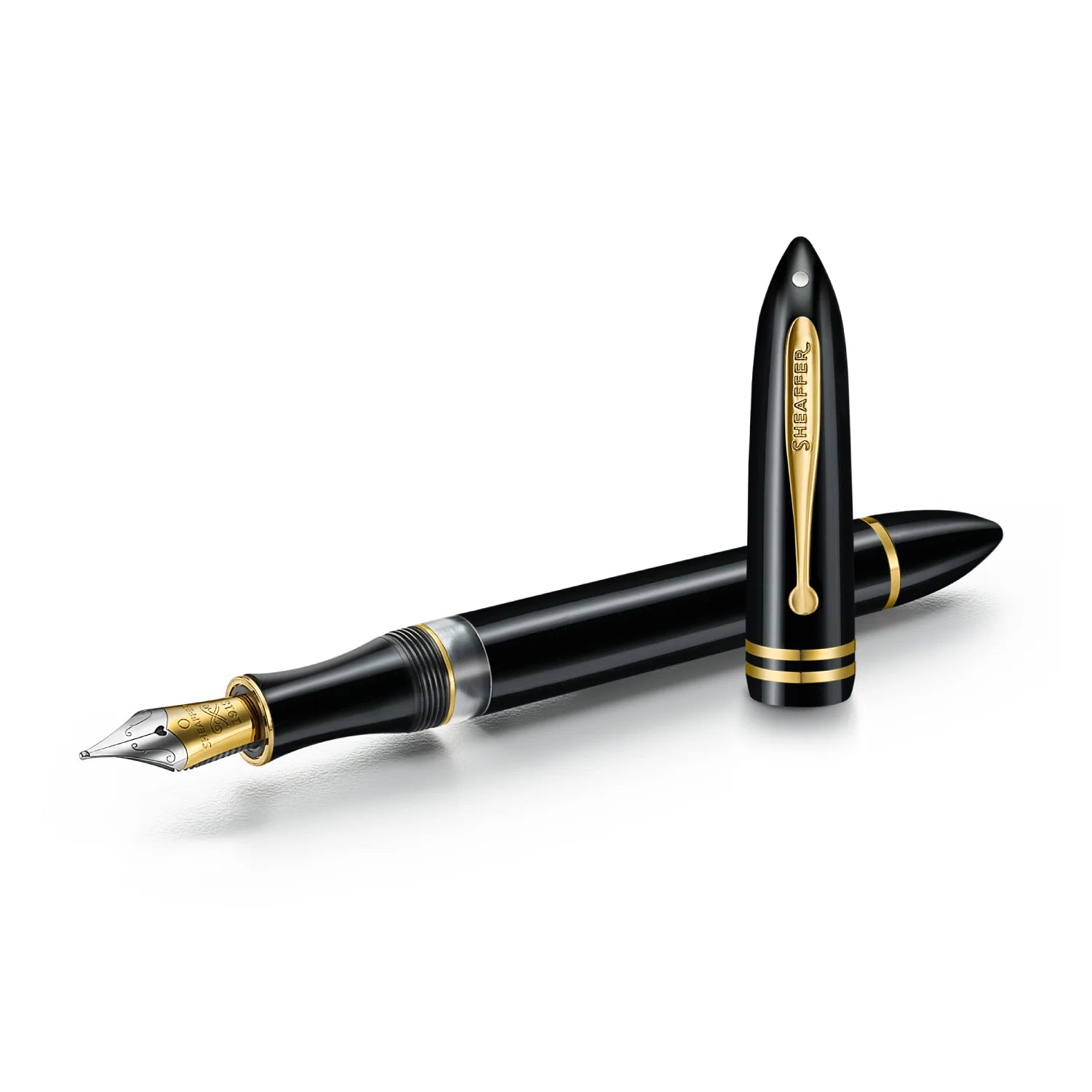 Sheaffer Balance III E893 Glossy Black and Gold Trims Fountain Pen