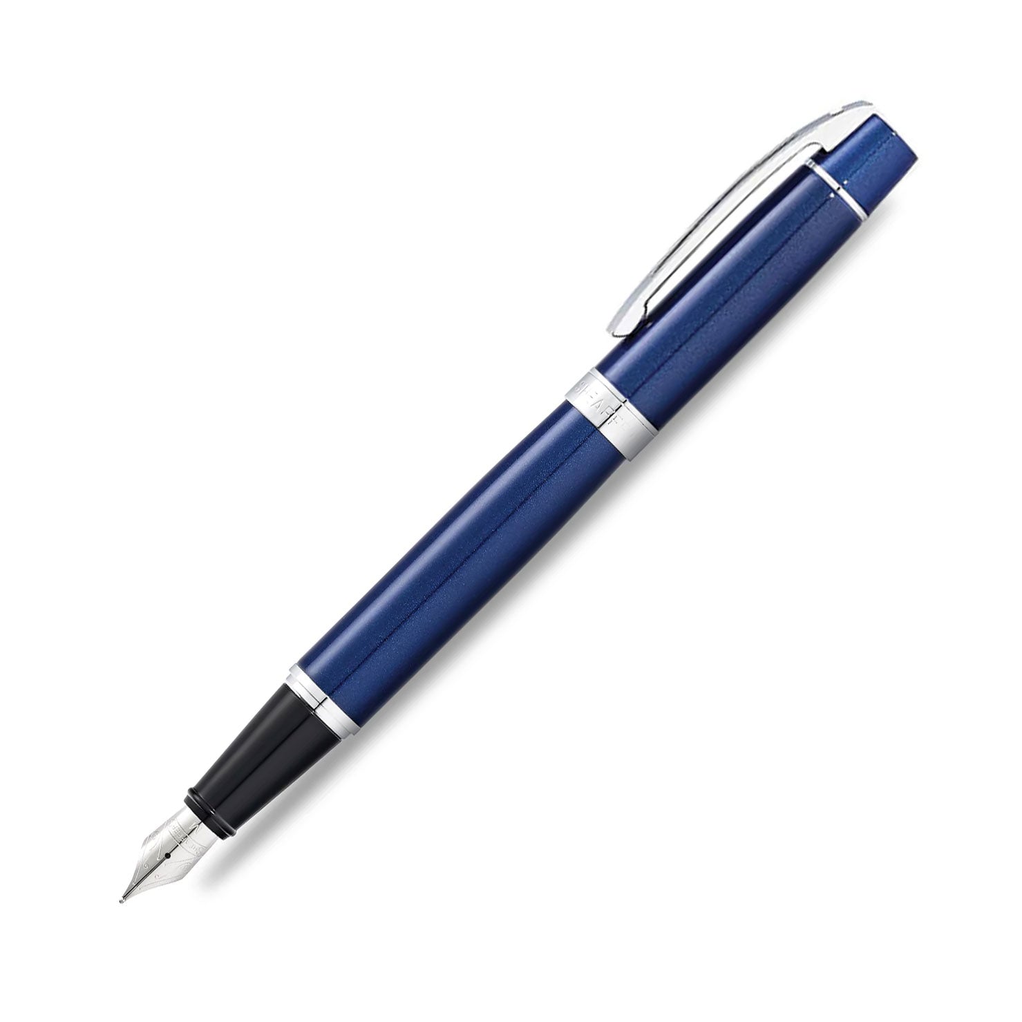 Sheaffer 300 Glossy Blue Fountain Pen With Chrome Trims