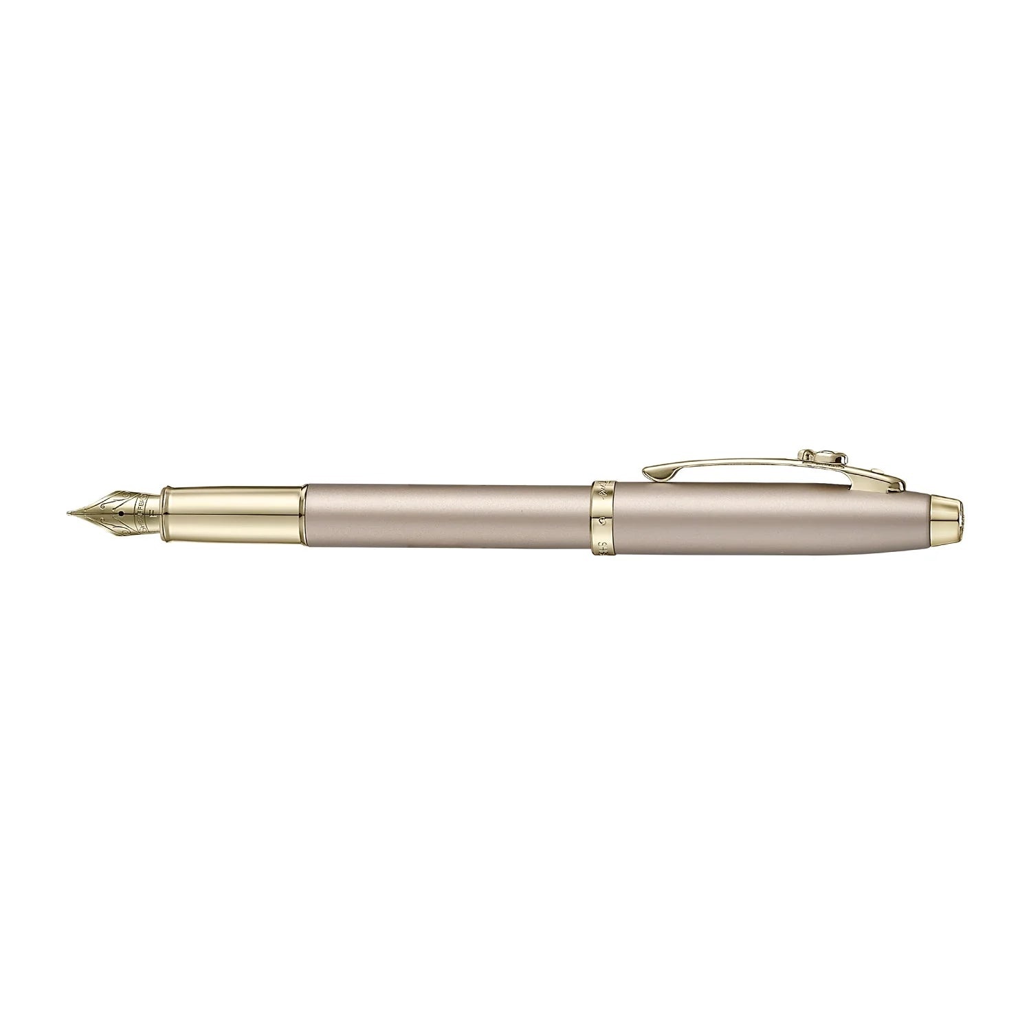 Sheaffer 100 Emily in Paris 9377 Champagne Gold Fountain Pen with Champagne Gold Trims and Bow-Shaped Clip Emblem