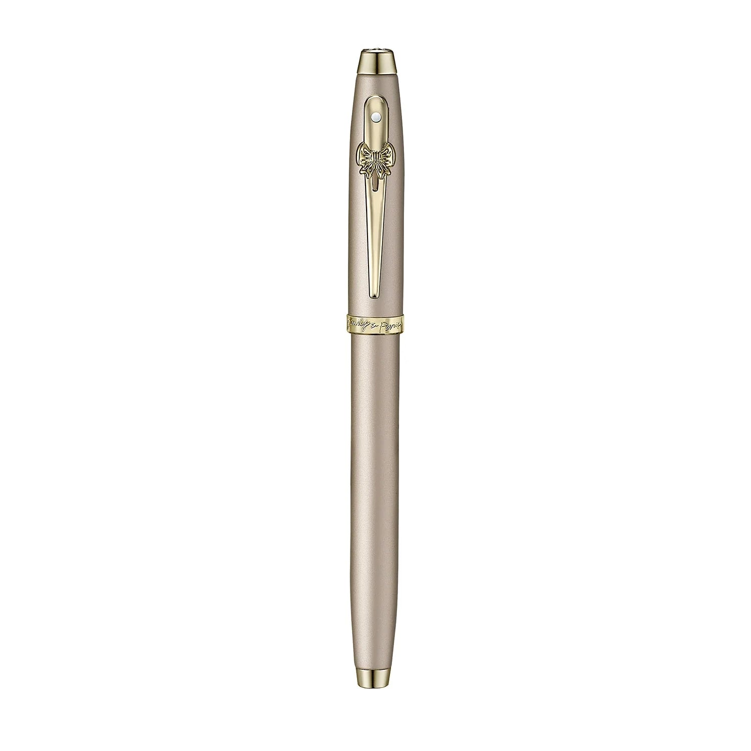Sheaffer 100 Emily in Paris 9377 Champagne Gold Fountain Pen with Champagne Gold Trims and Bow-Shaped Clip Emblem