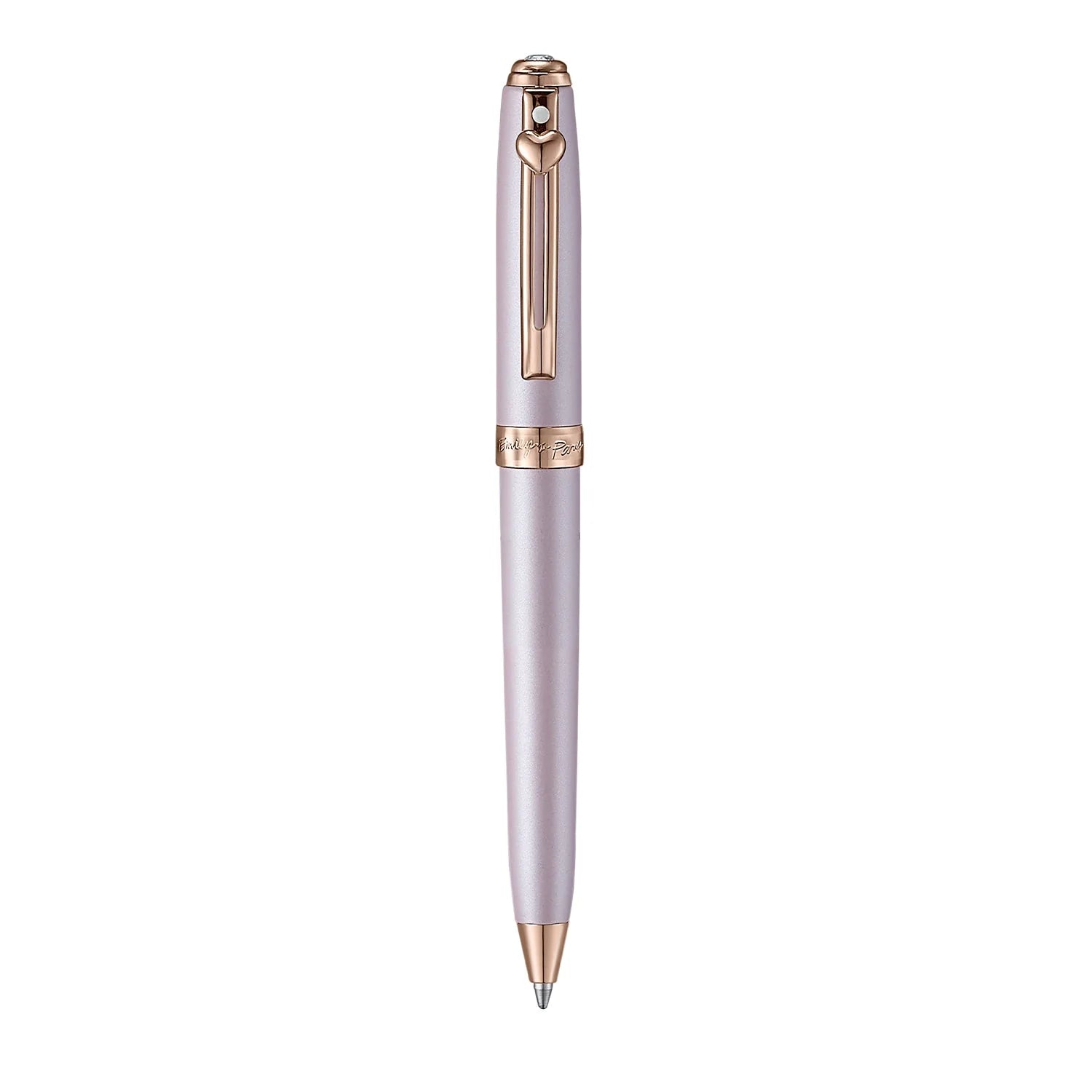 Sheaffer Emily in Paris Prelude Mini 9810 Pastel Pink Ballpoint Pen and PVD Rose Gold Trims with Heart Emblem and Swarovski Crystal