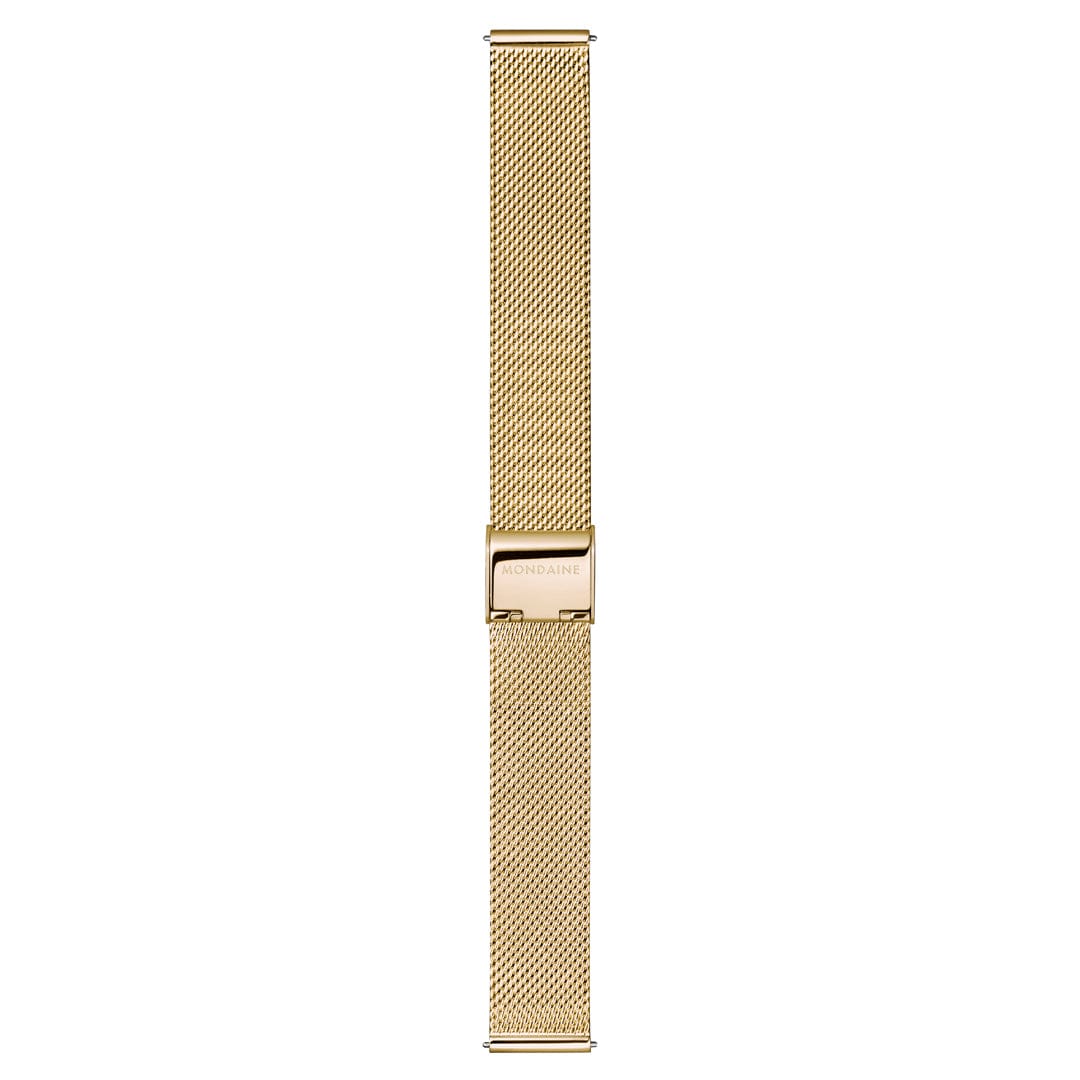 Mondaine Doppio 33 mm IP Gold Stainless Steel Mesh Strap