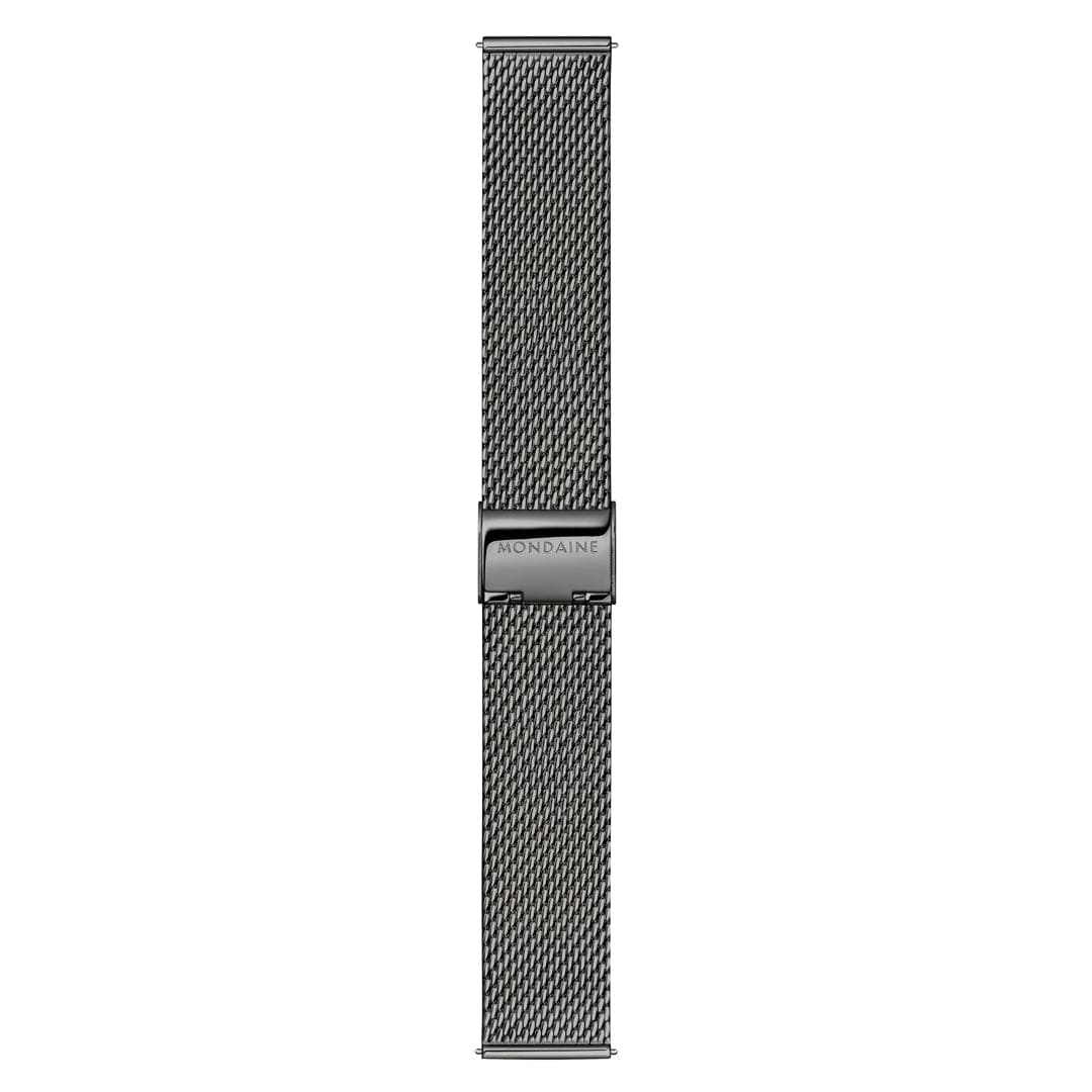 Mondaine Doppio 41 mm IP Gun Stainless Steel Mesh Men's Watch