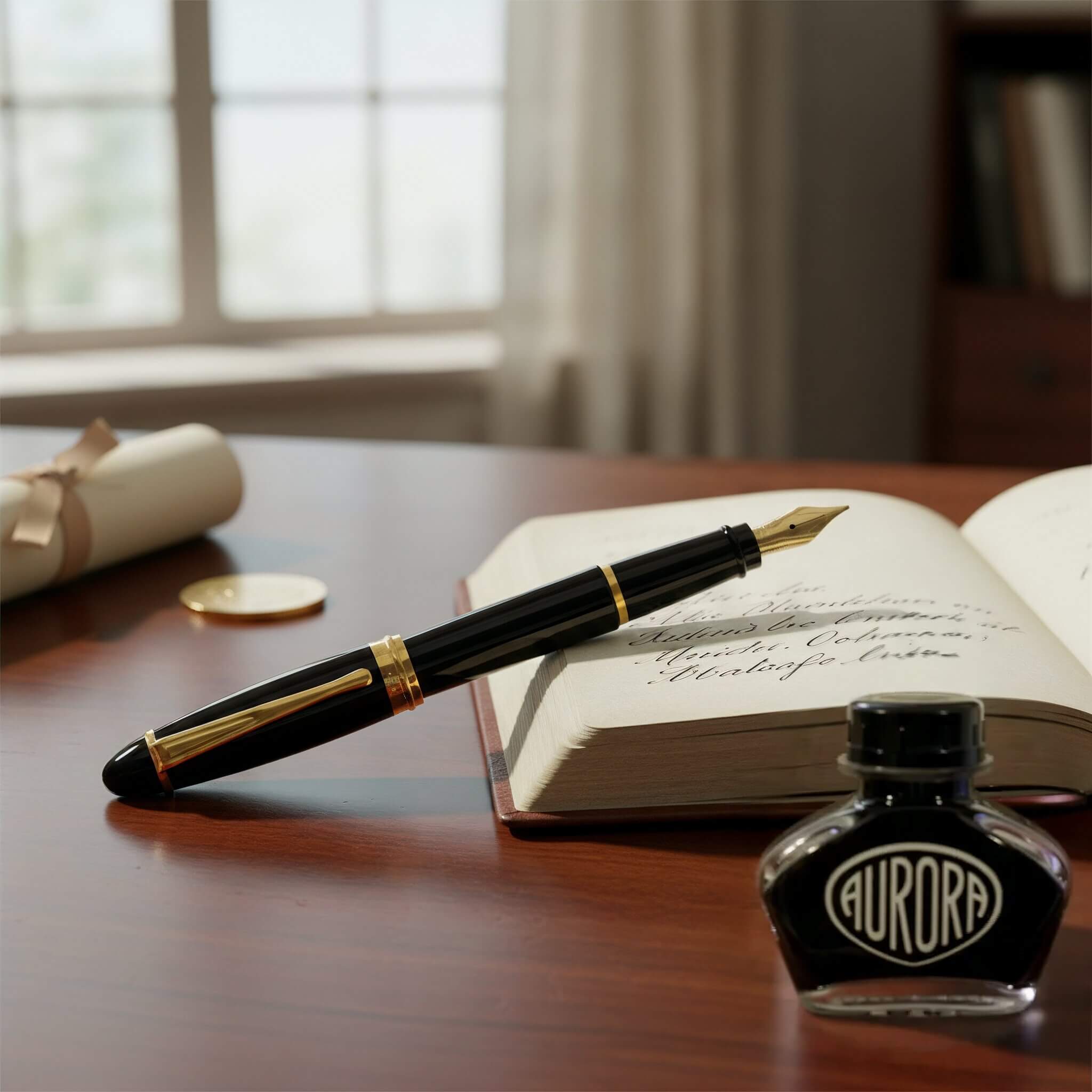 Aurora Ipsilon Resin Black Fountain Pen
