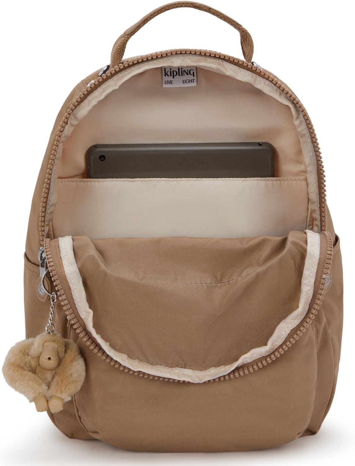 Kipling Seoul Small  Nylon Tablet Backpack Early Tan