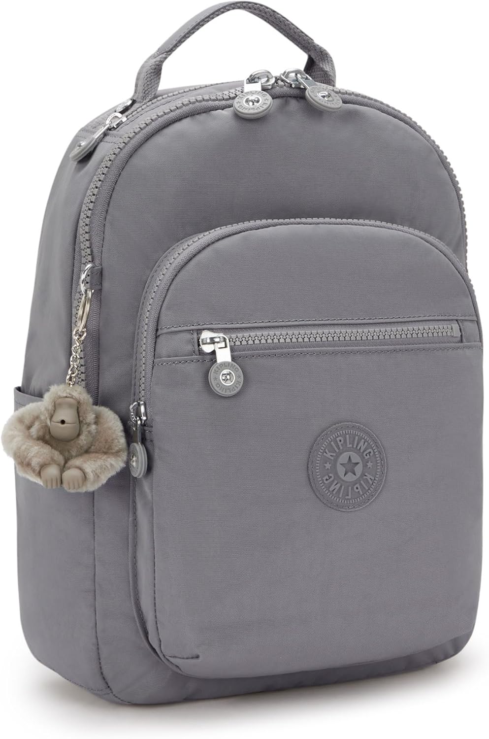 Kipling Seoul Small  Nylon Tablet Backpack Inviting Grey