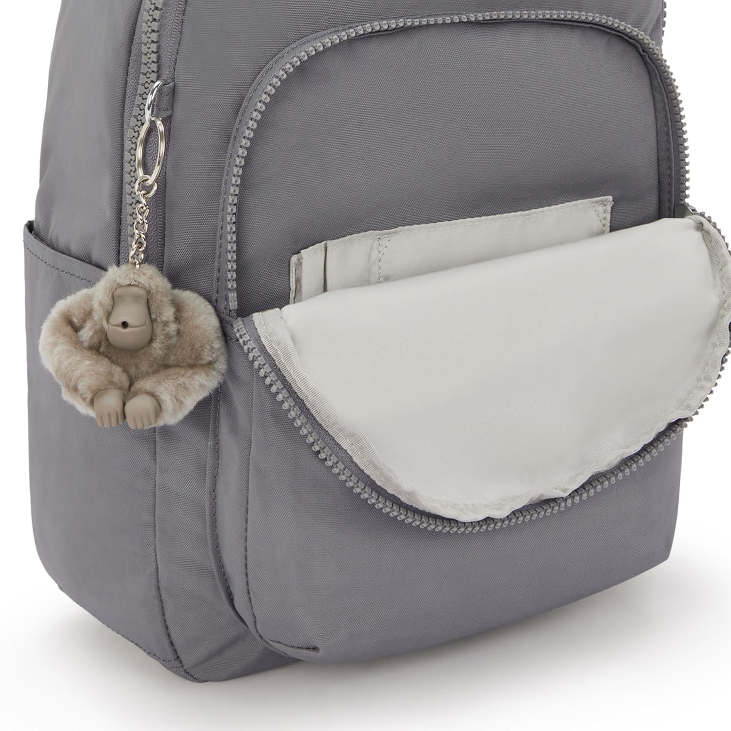 Kipling Seoul Small  Nylon Tablet Backpack Inviting Grey