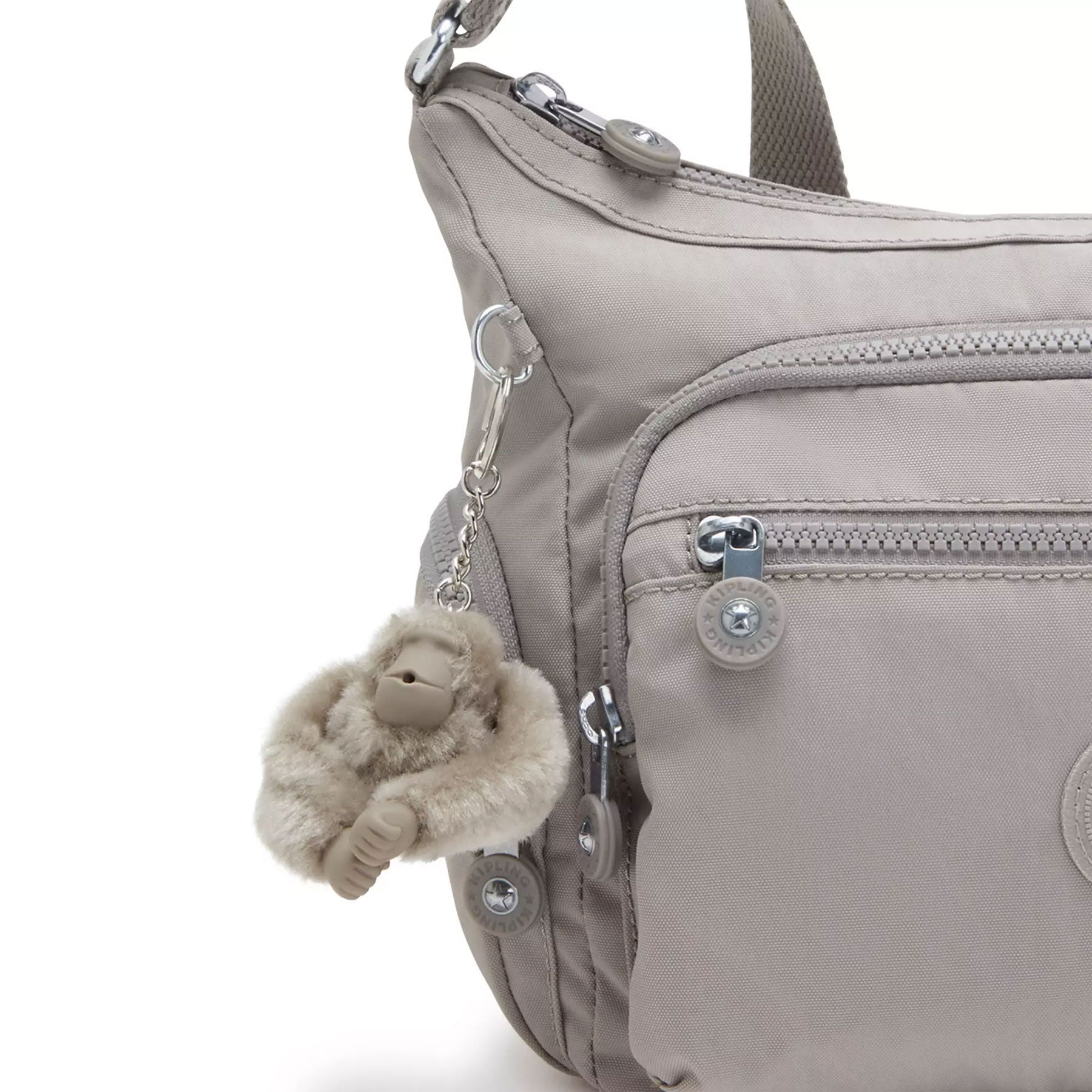 Kipling ARTO Medium Crossbody Bag - Tender Grey, Adjustable Strap, Multiple Pockets For Everyday Use