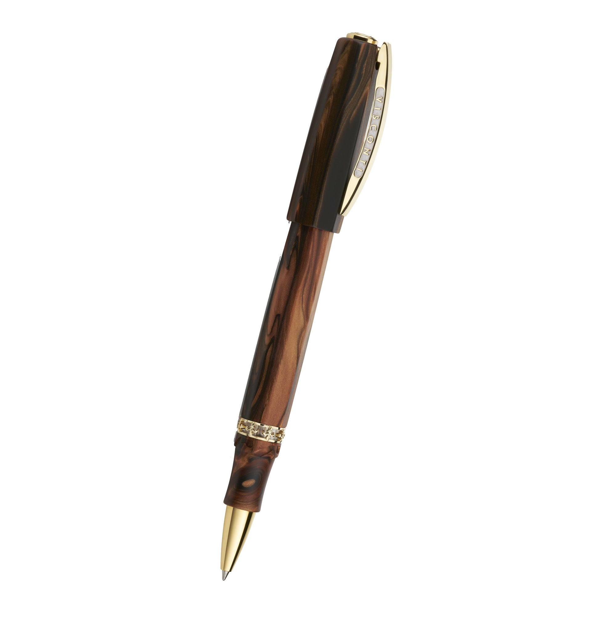 Visconti Medici Briarwood with Yellow Gold Plated Rollerball Pen