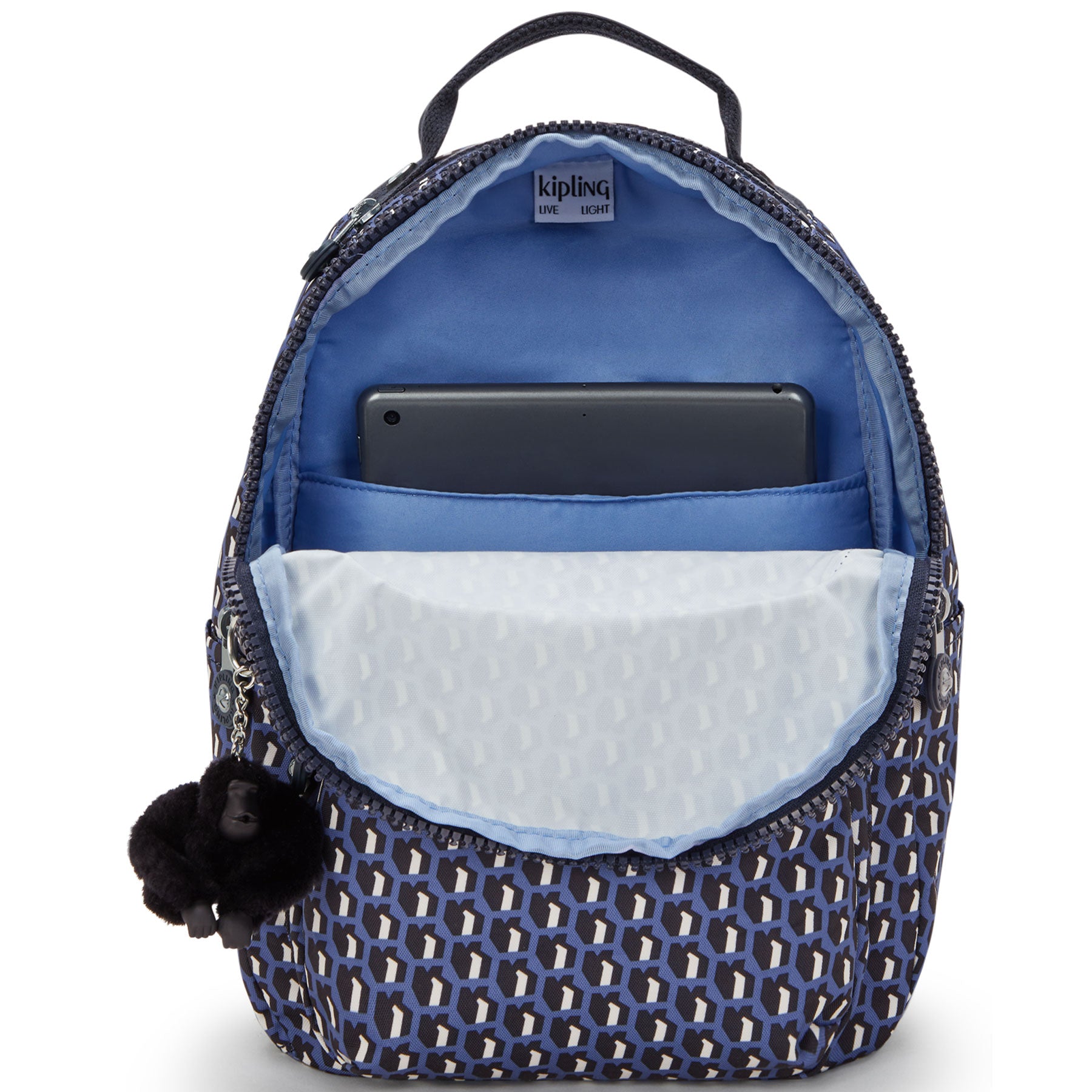 Kipling Seoul Small  Printed Tablet Backpack - 3D K Blue