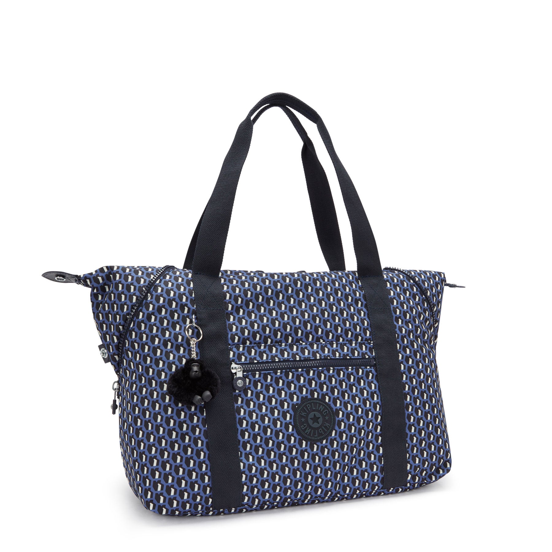 Kipling Art M Printed Tote Bag - 3D K Blue