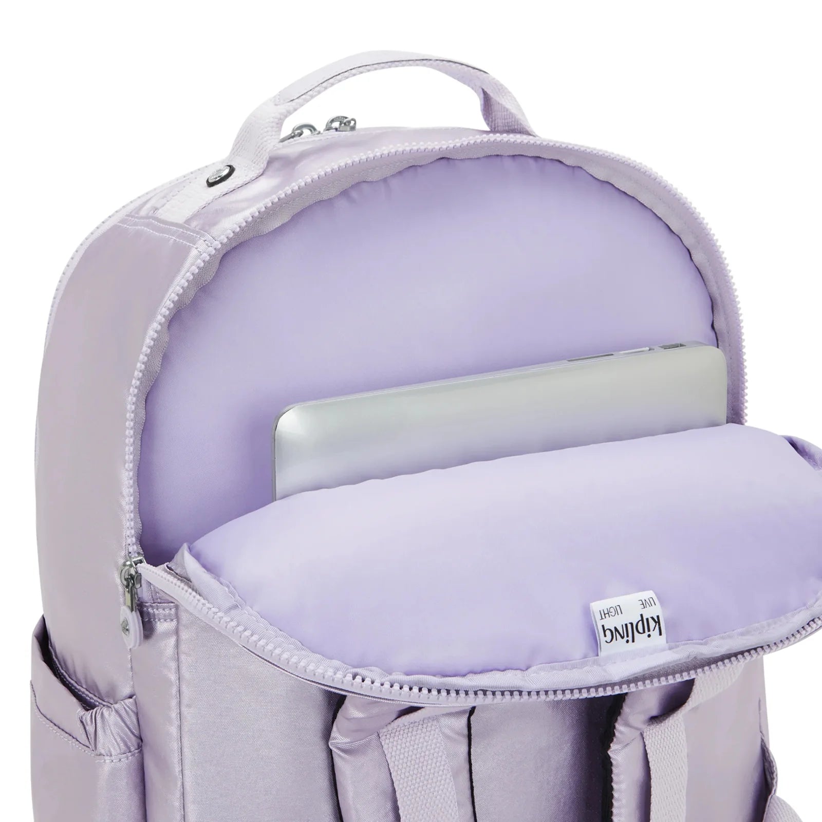 Kipling Seoul Extra Large  Metallic 17" Laptop Backpack - Frosted Lilac Metallic
