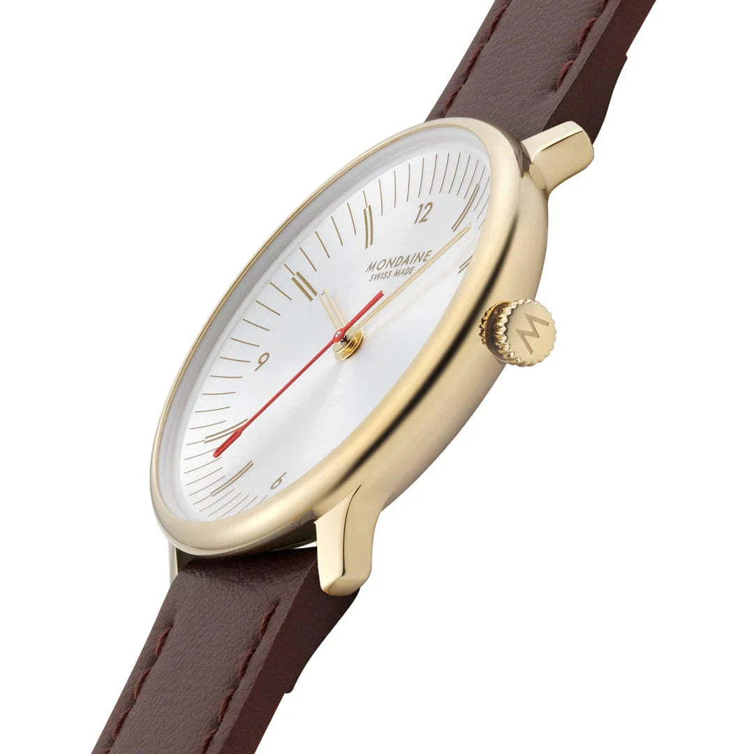 Mondaine Doppio 33 mm Brown Vegan Grape Leather